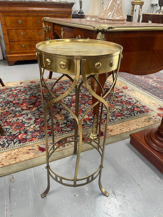 Impressive French Arts & Crafts Tall Brass Planter Stand