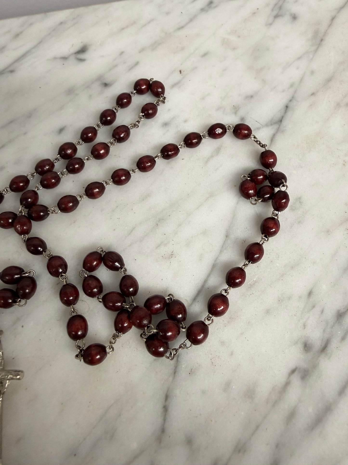 Vintage Red Tiger Eye Rosary Beads