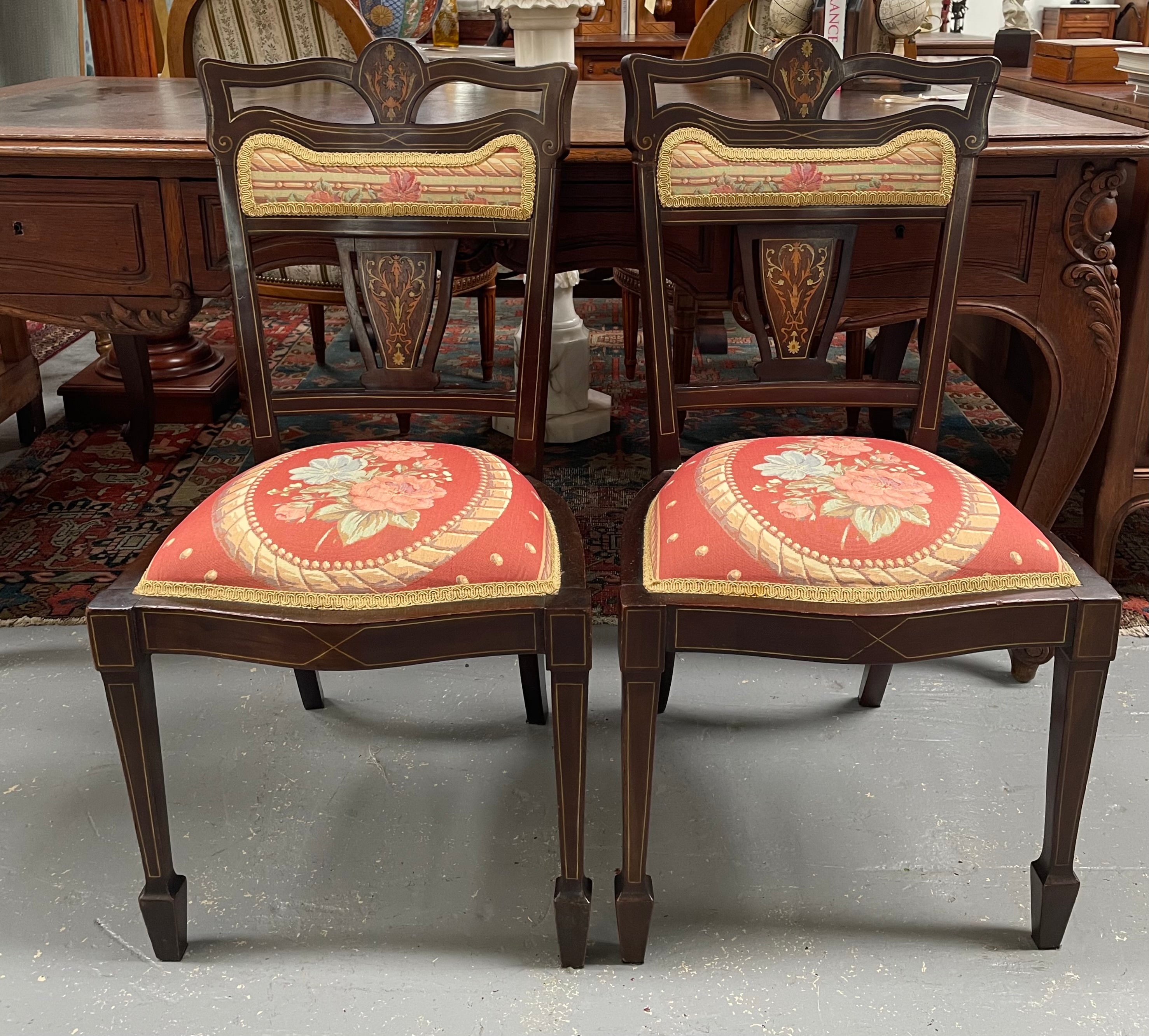 Late Victorian Sheraton Style Occasional Chairs – Moonee Ponds Antiques