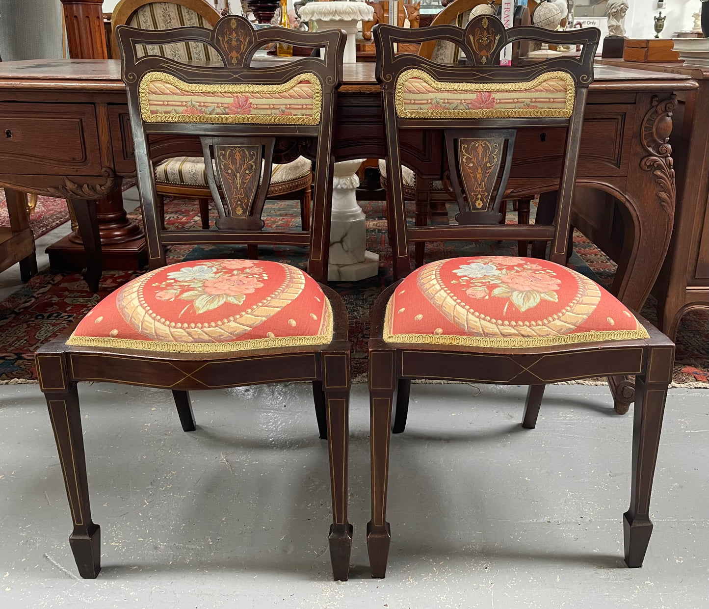 Late Victorian Sheraton Style Occasional Chairs
