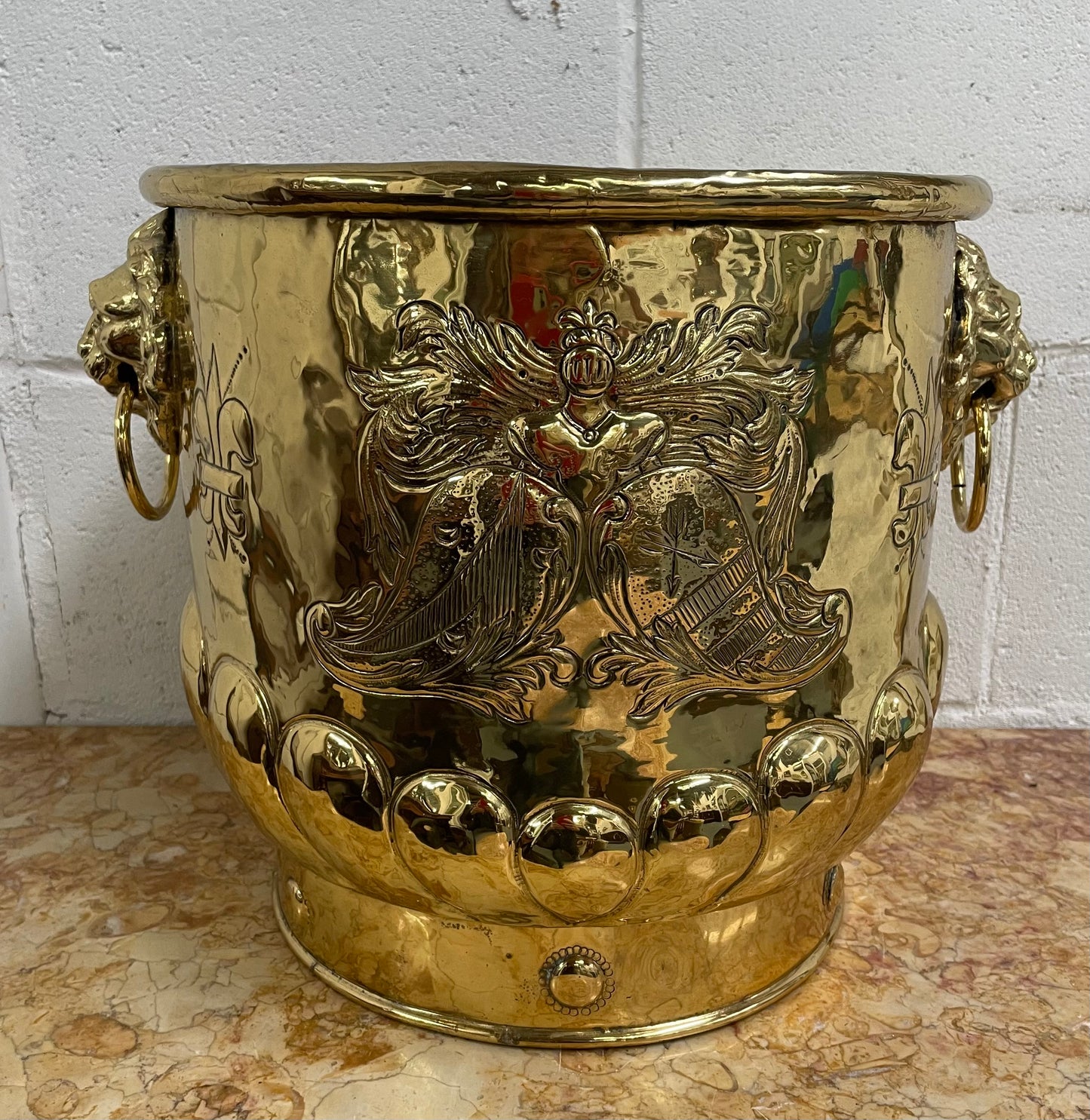 Impressive Large Antique Polished Brass Jardiniere