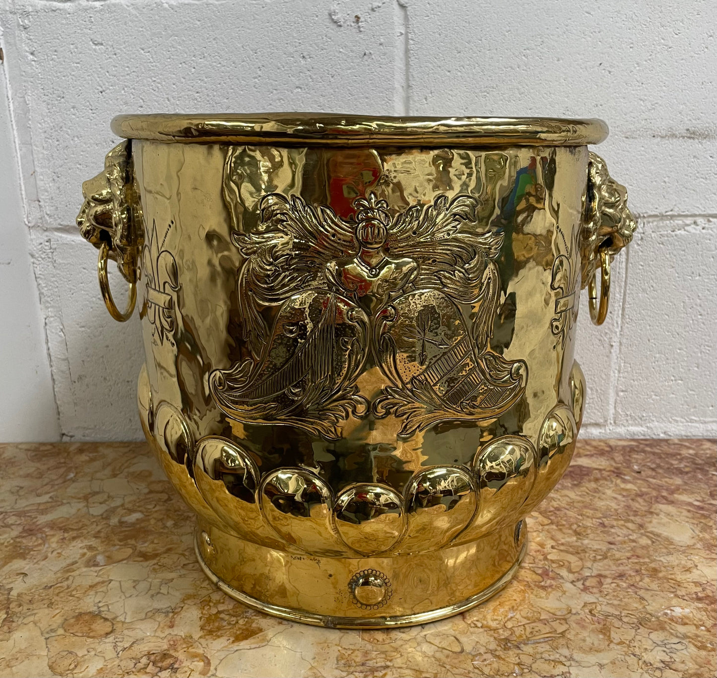 Impressive Large Antique Polished Brass Jardiniere