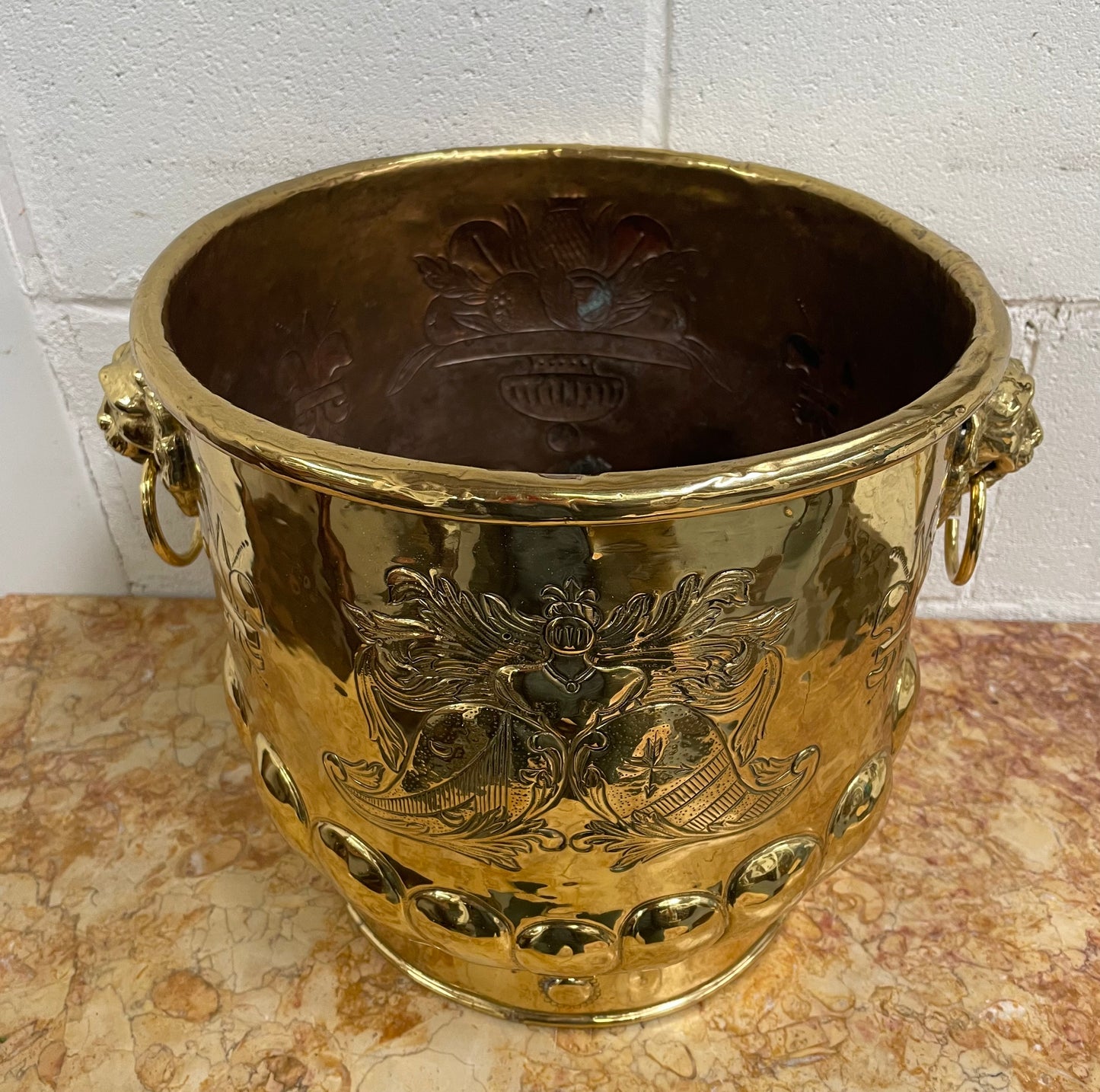Impressive Large Antique Polished Brass Jardiniere