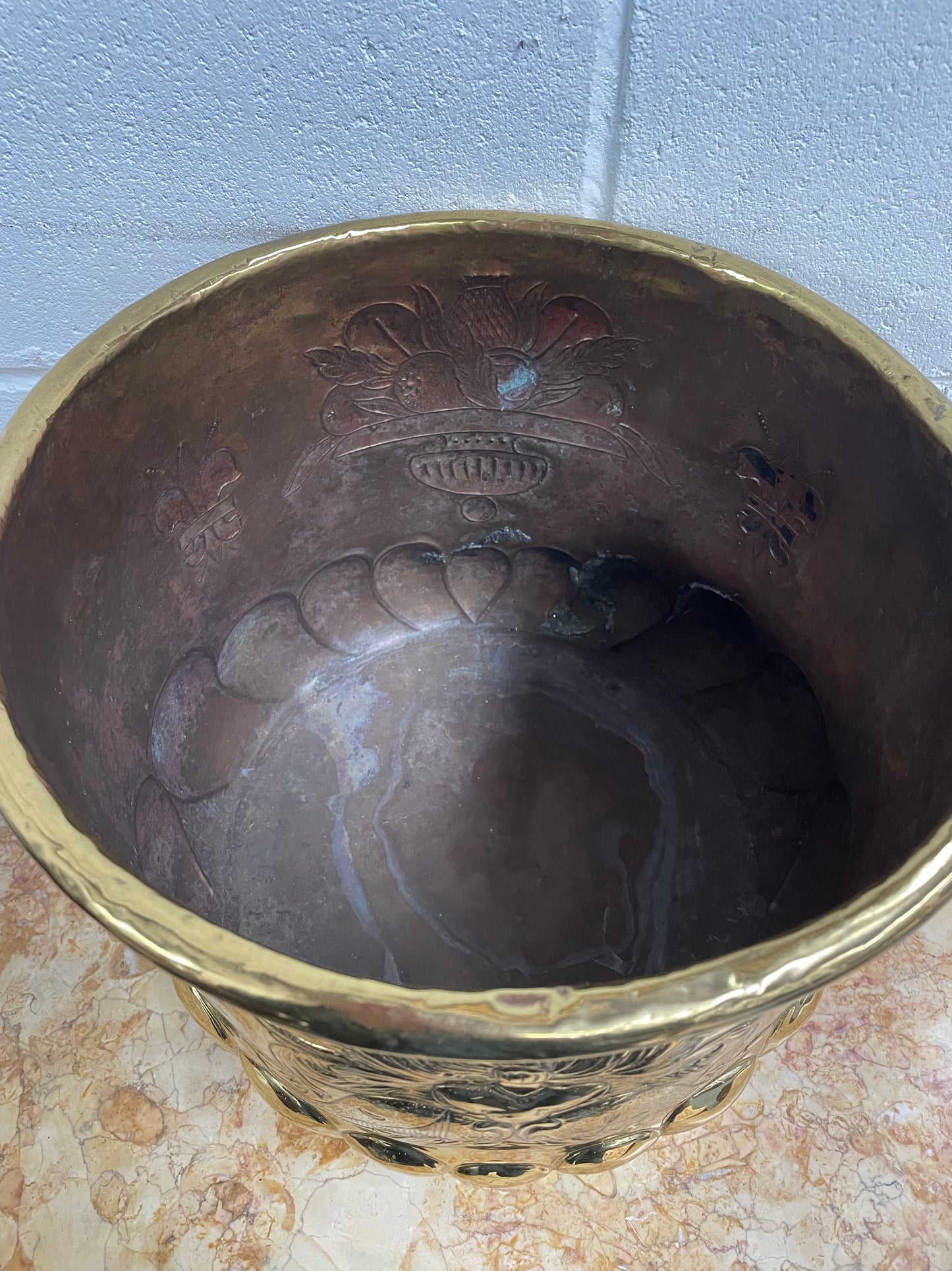 Impressive Large Antique Polished Brass Jardiniere