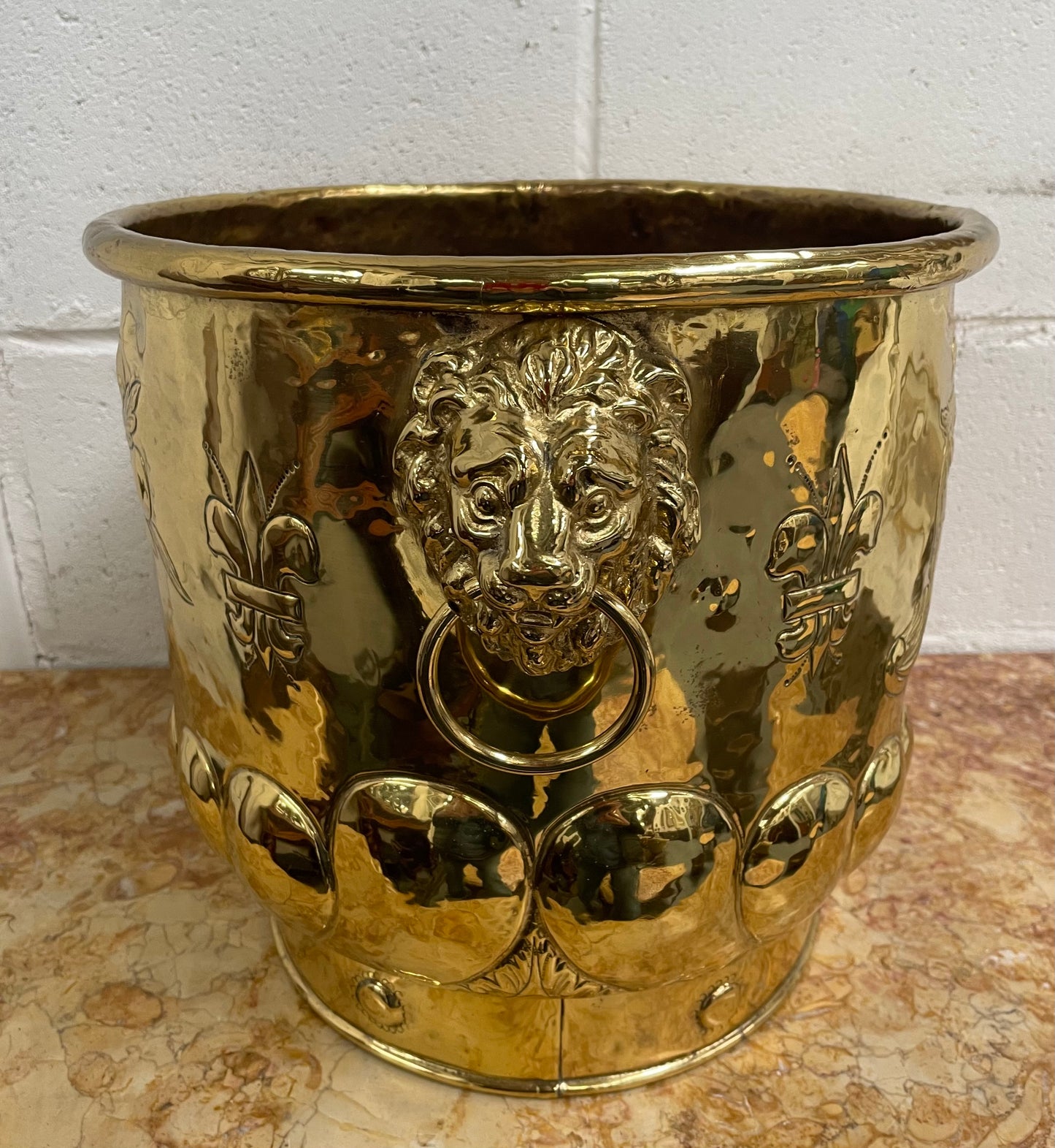 Impressive Large Antique Polished Brass Jardiniere