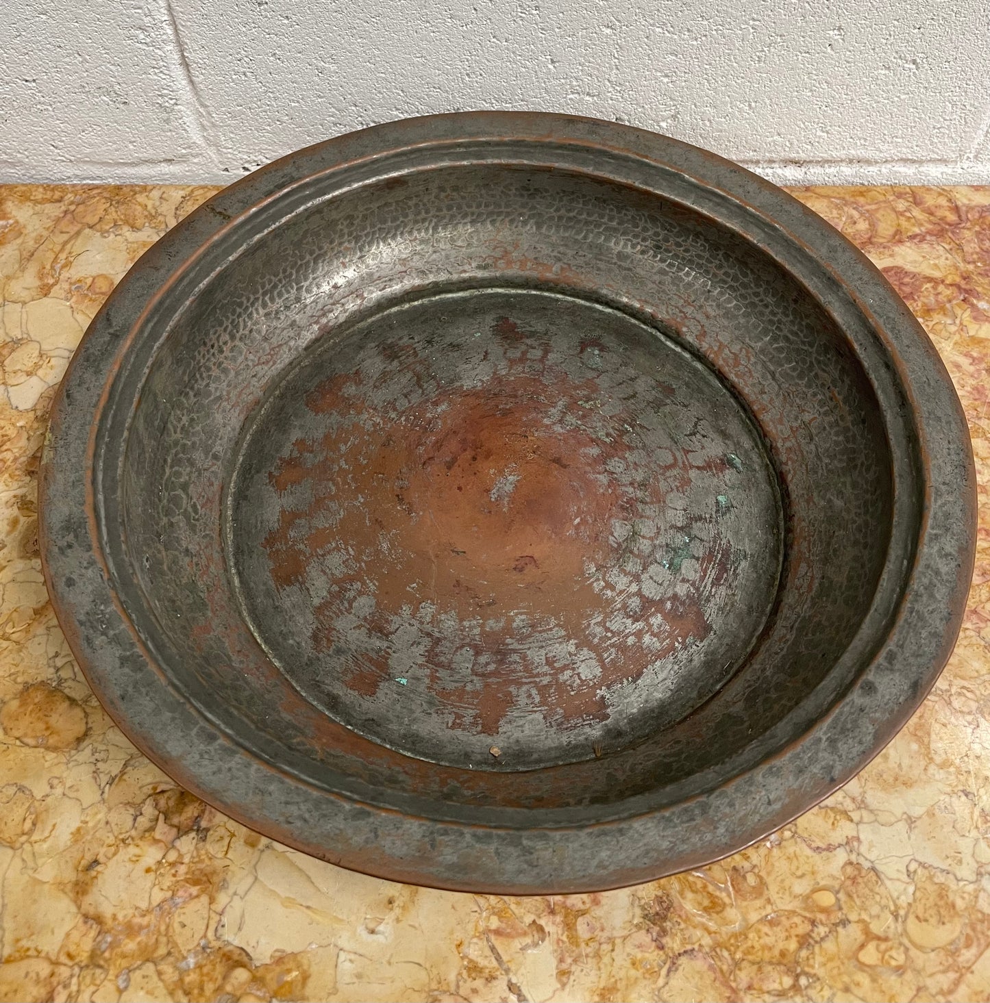 Antique Persian Hand Beaten Copper Bowl