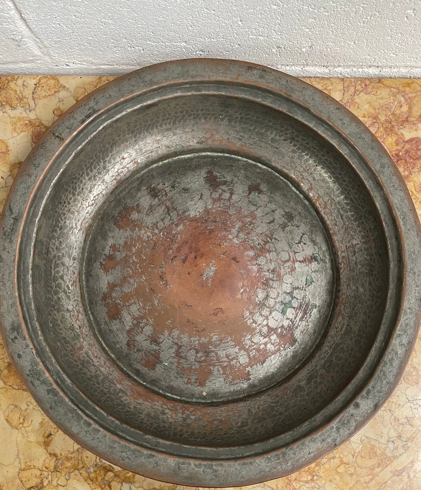 Antique Persian Hand Beaten Copper Bowl