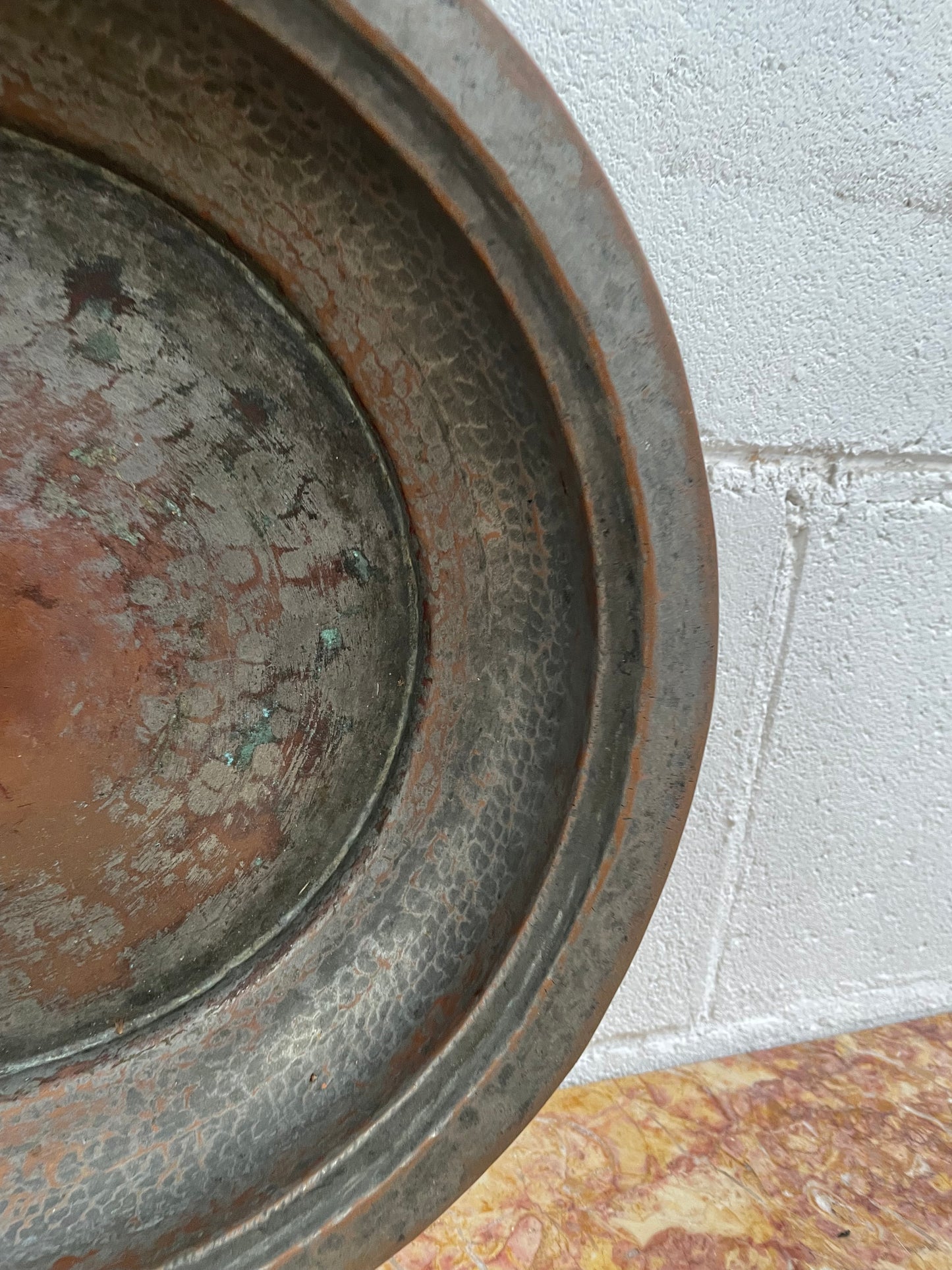 Antique Persian Hand Beaten Copper Bowl