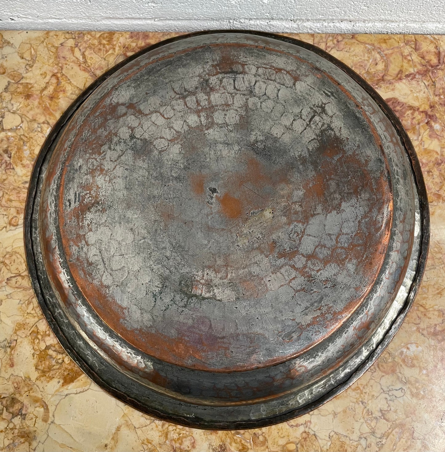 Antique Persian Hand Beaten Copper Bowl