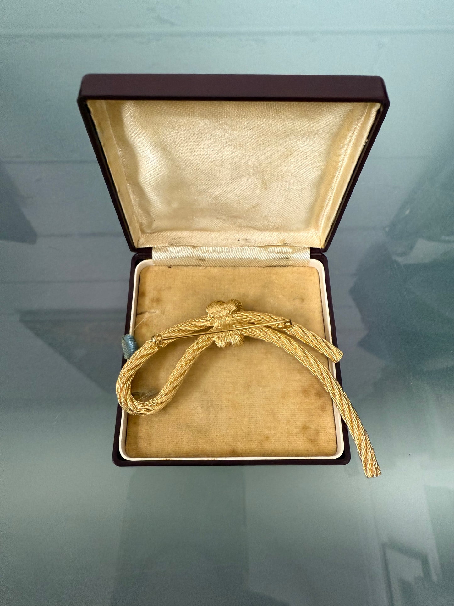 Vintage Christian Dior Rope Knot Gilded Brooch