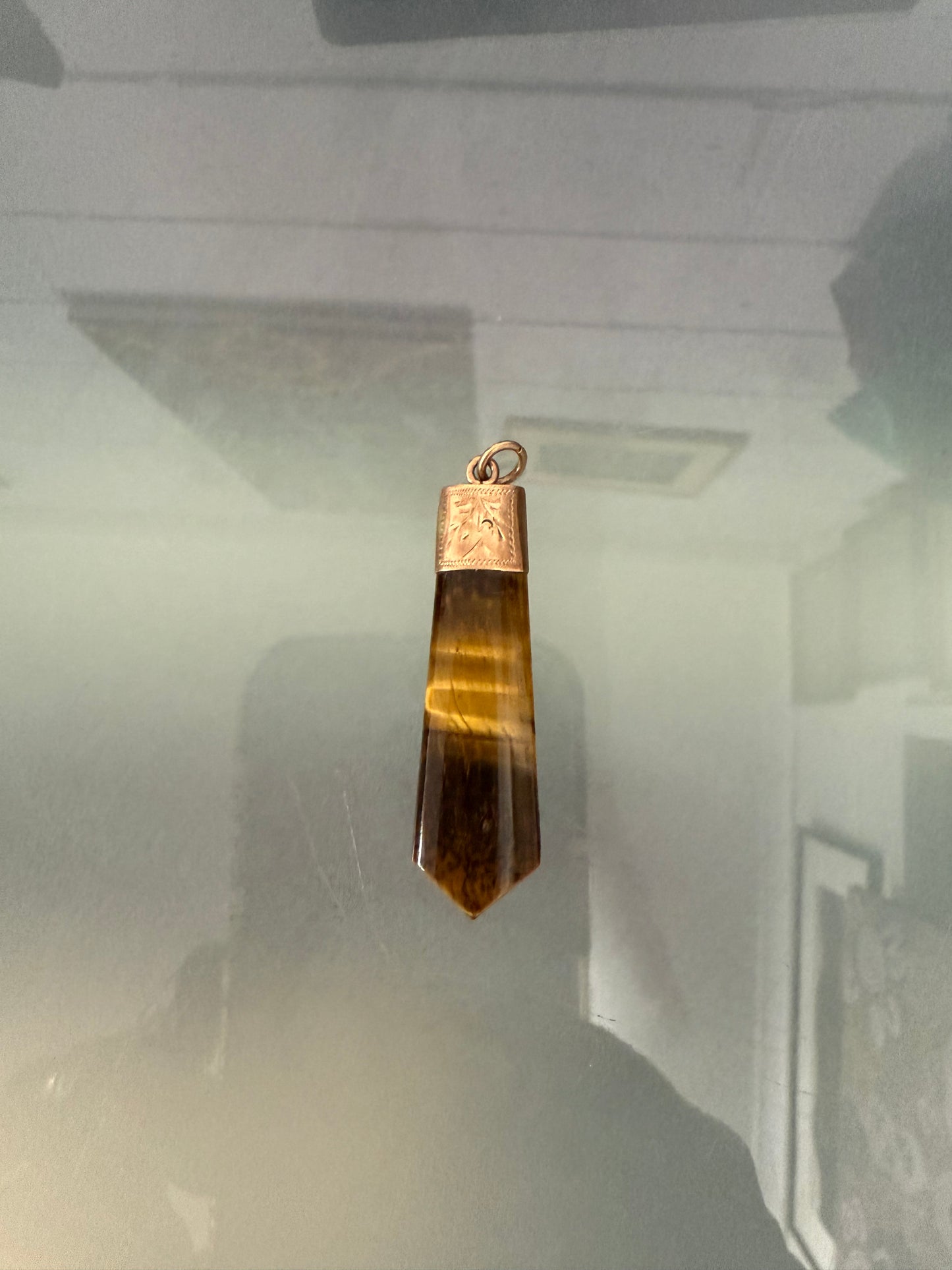 Antique 9ct Gold & Tiger Eye Fob Watch Pendant