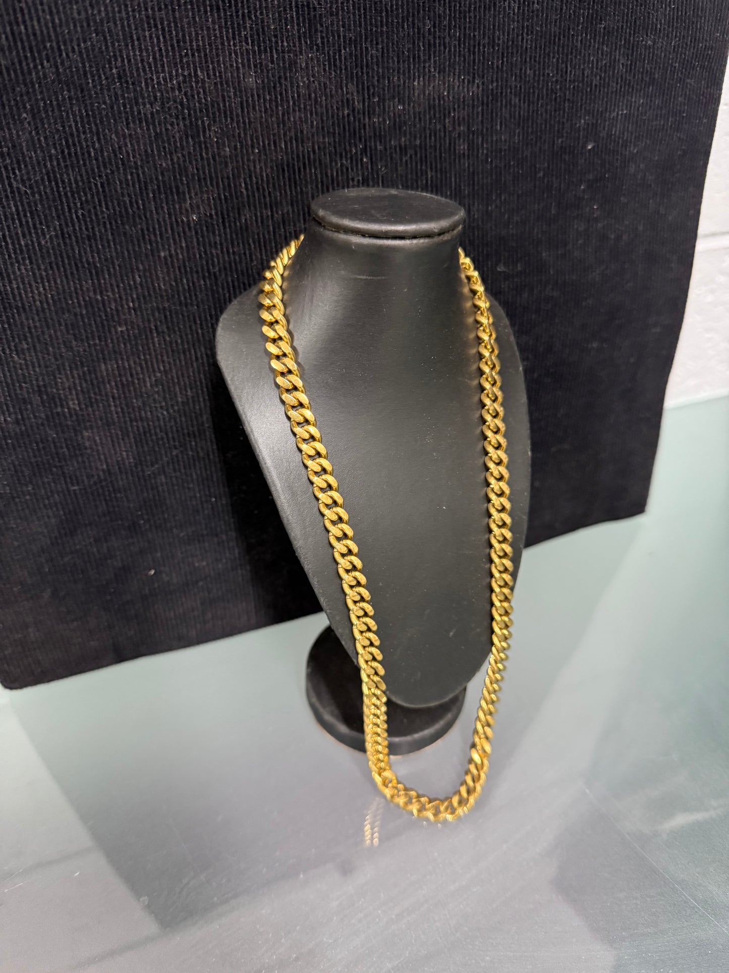 Vintage "Monet" Heavy Gold Plated Curb Link Neck Chain
