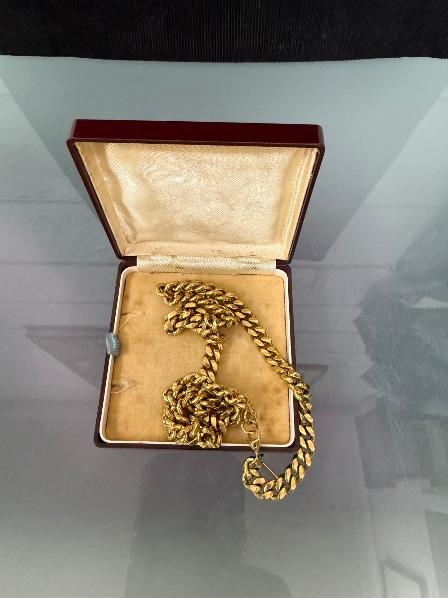 Vintage "Monet" Heavy Gold Plated Curb Link Neck Chain