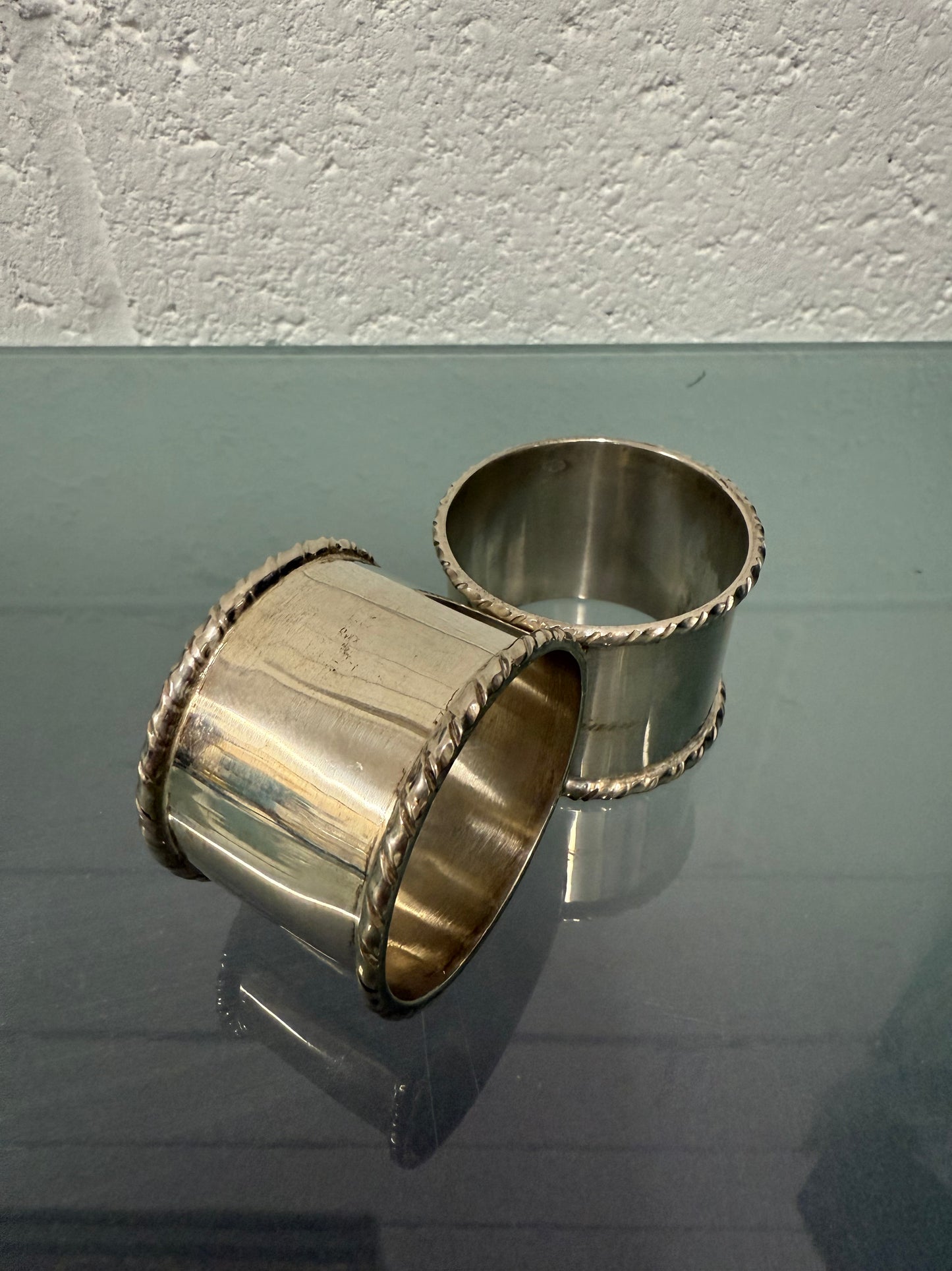 Vintage Pair Silver (800) Serviette Rings