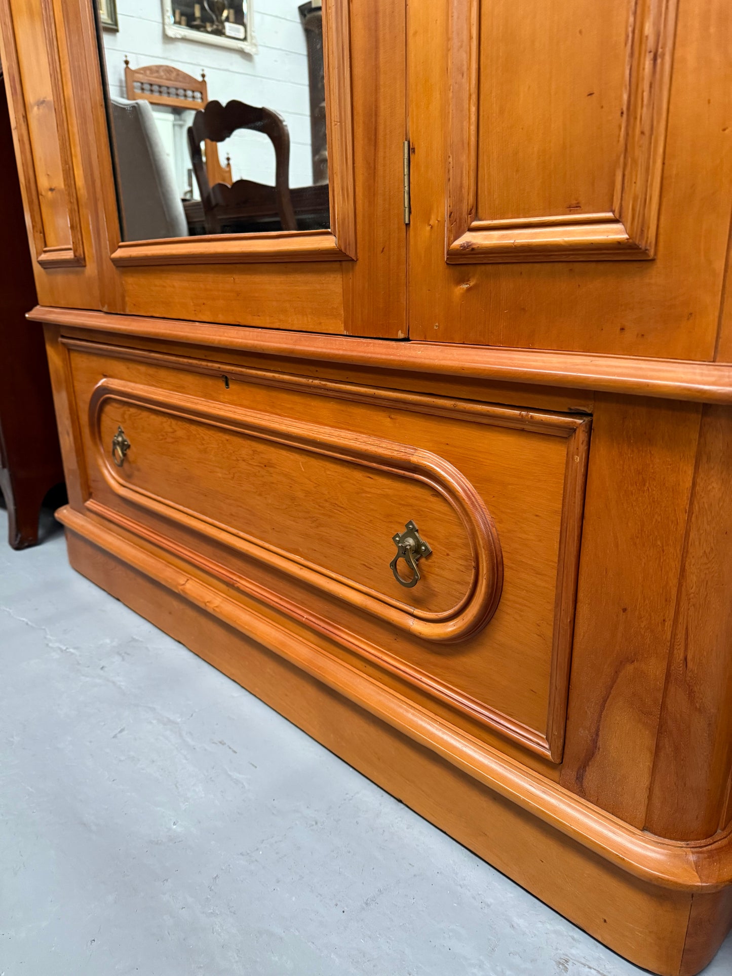 Antique Victorian Huon Pine Bedroom Suite Includes Dressing Table, Wardrobe & Chest of Drawers
