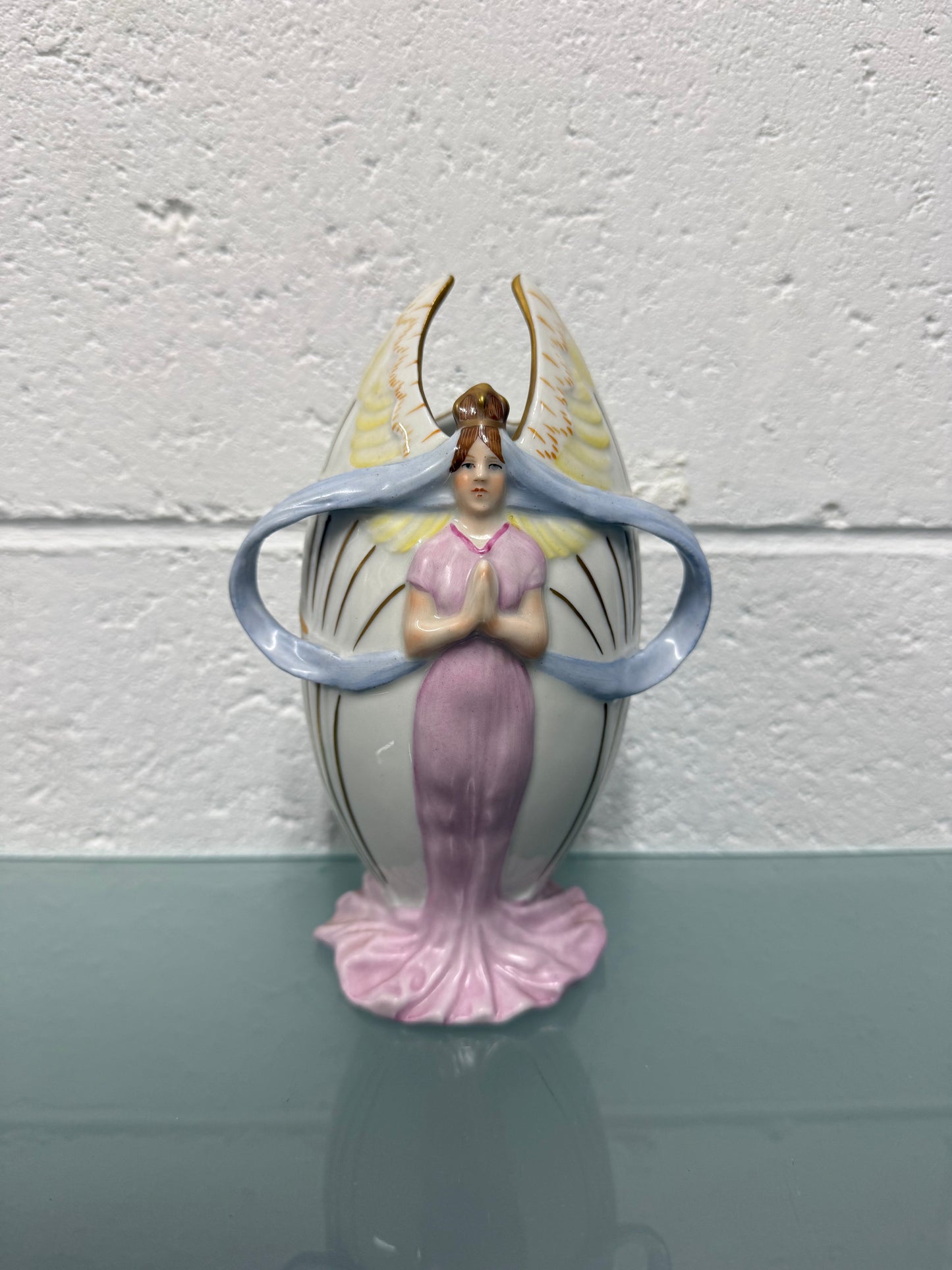 Art Nouveau Dresden PMP Style Vase Handpainted