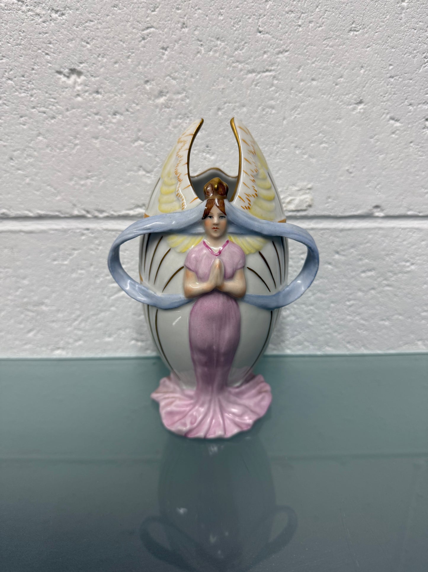 Art Nouveau Dresden PMP Style Vase Handpainted
