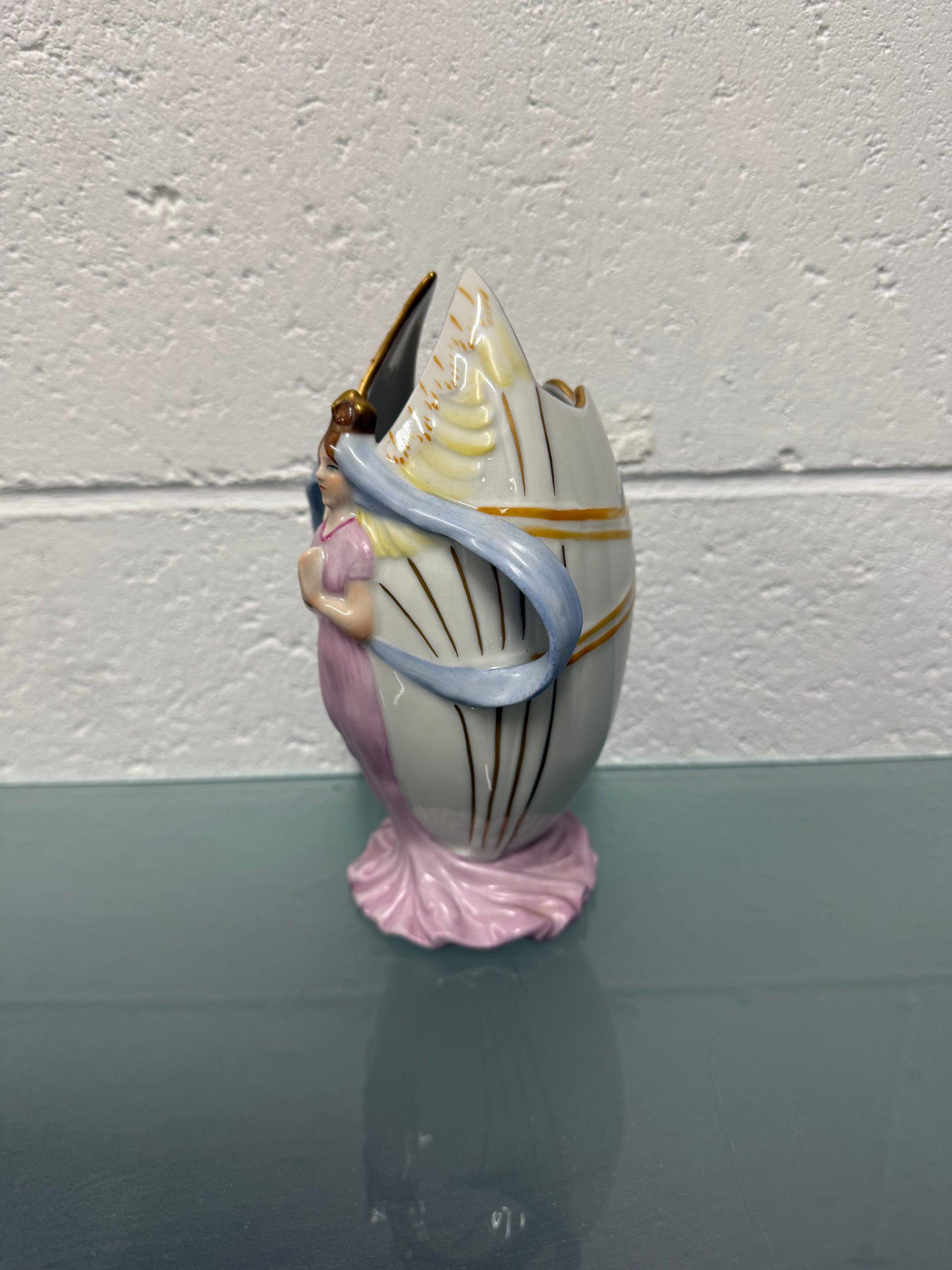 Art Nouveau Dresden PMP Style Vase Handpainted