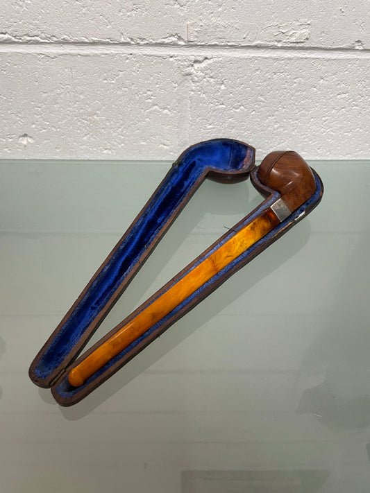 Rare Large Smokers Pipe In Original Case