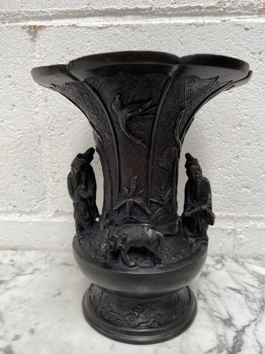 Antique Bronze Gu Form Vase