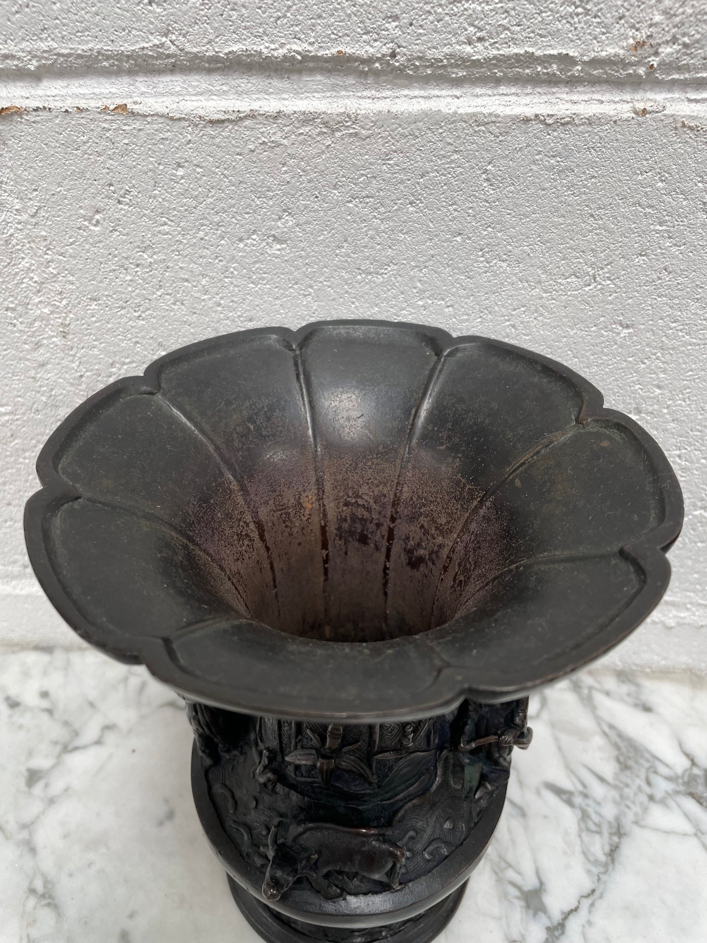 Antique Bronze Gu Form Vase