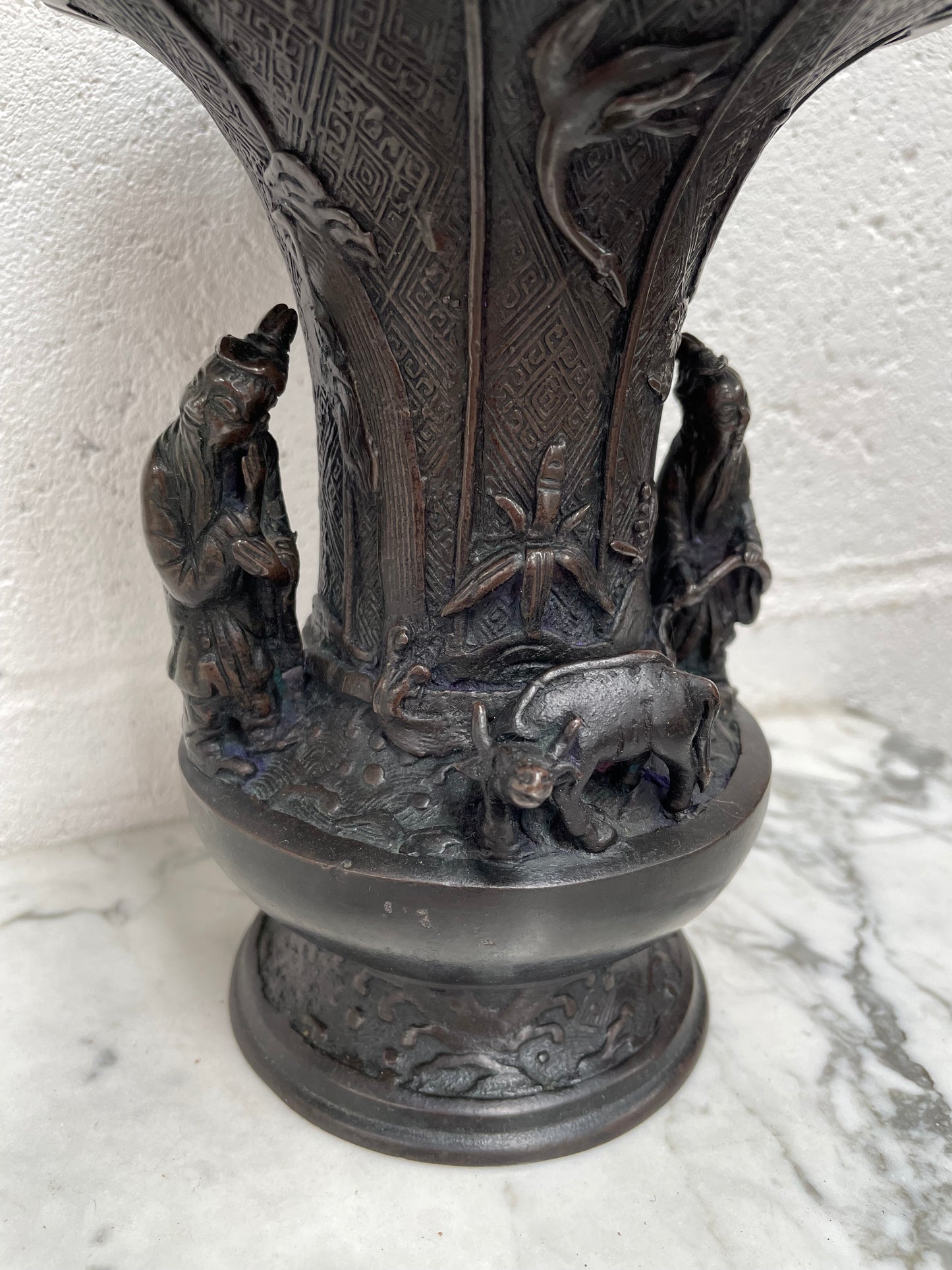 Antique Bronze Gu Form Vase