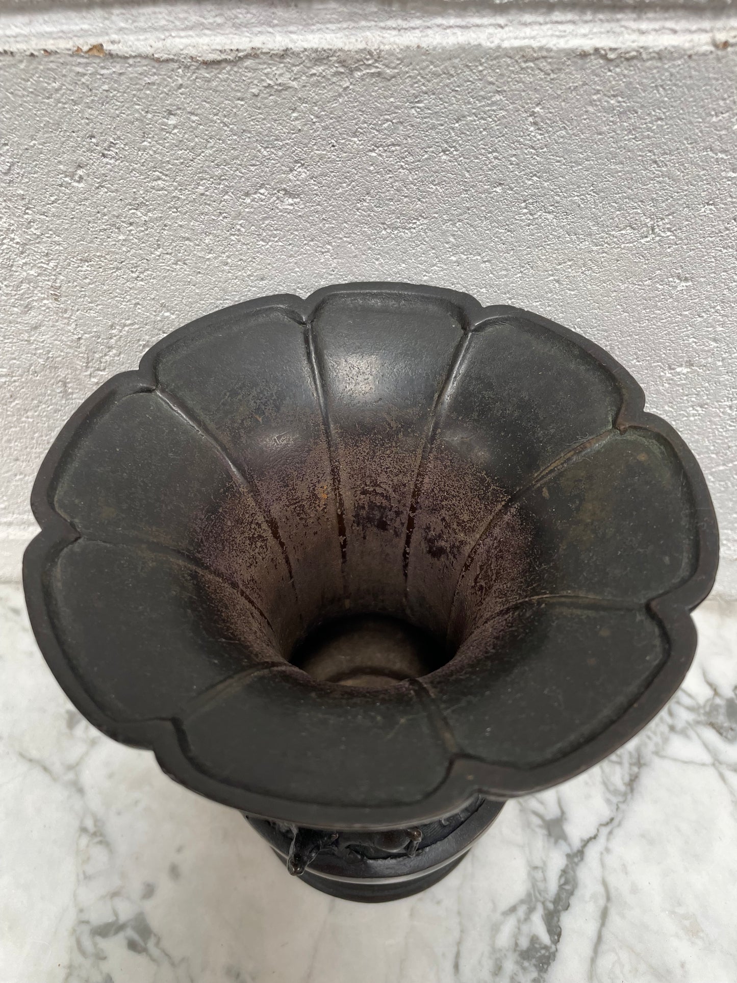 Antique Bronze Gu Form Vase