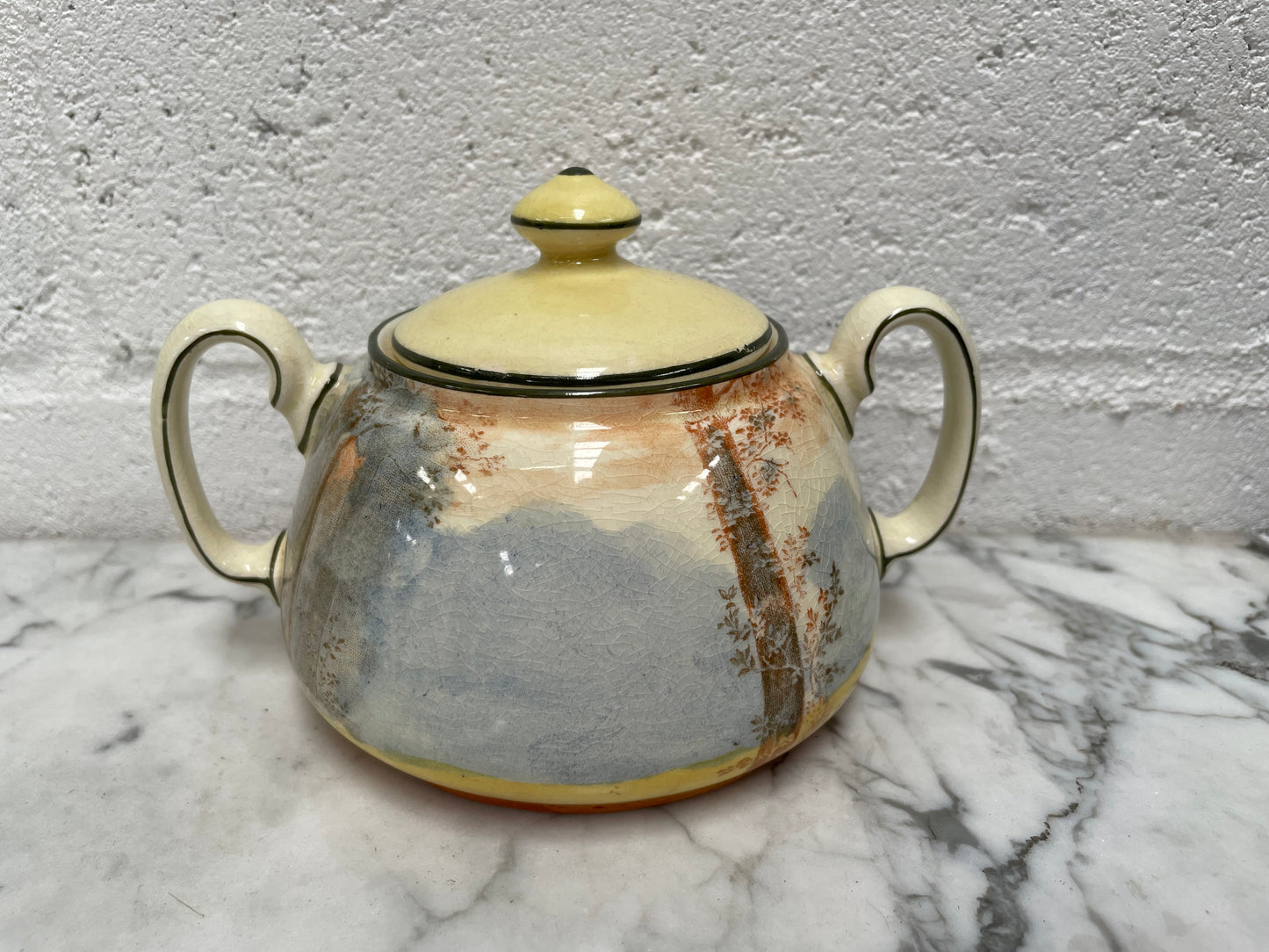 Royal Doulton "Falstaff" covered sugar bowl. In good condition.