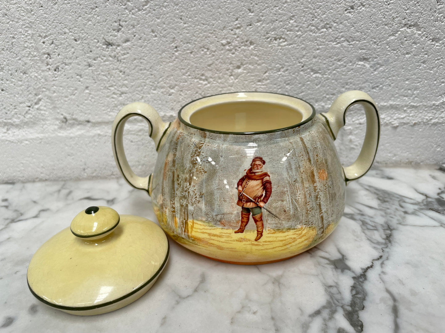 Royal Doulton "Falstaff" covered sugar bowl. In good condition.
