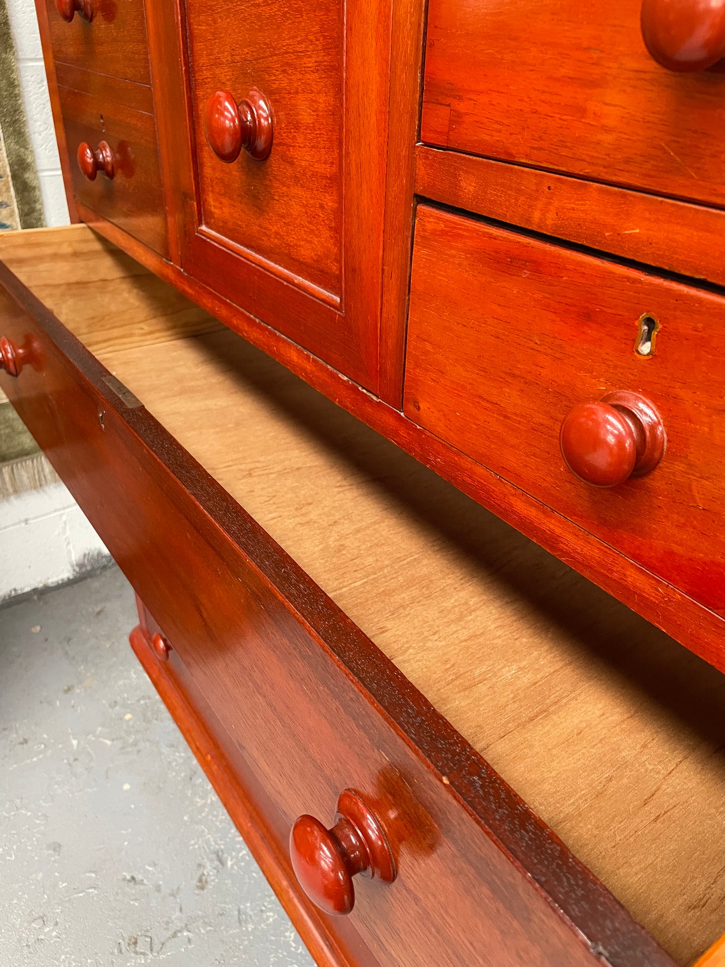 Practical Victorian Cedar chest of seven drawers providing plenty of storage. It is in good original condition and has been sourced locally.