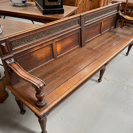 Hard to Find 19th Century French Oak 2.2 Meter Bench Seat