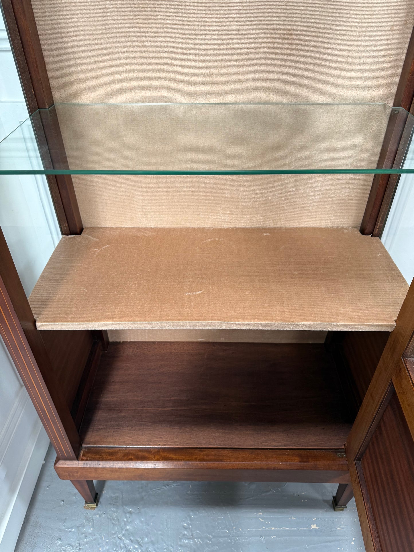Very Attractive French Louis XVI Style Parquetry Inlay Vitrine
