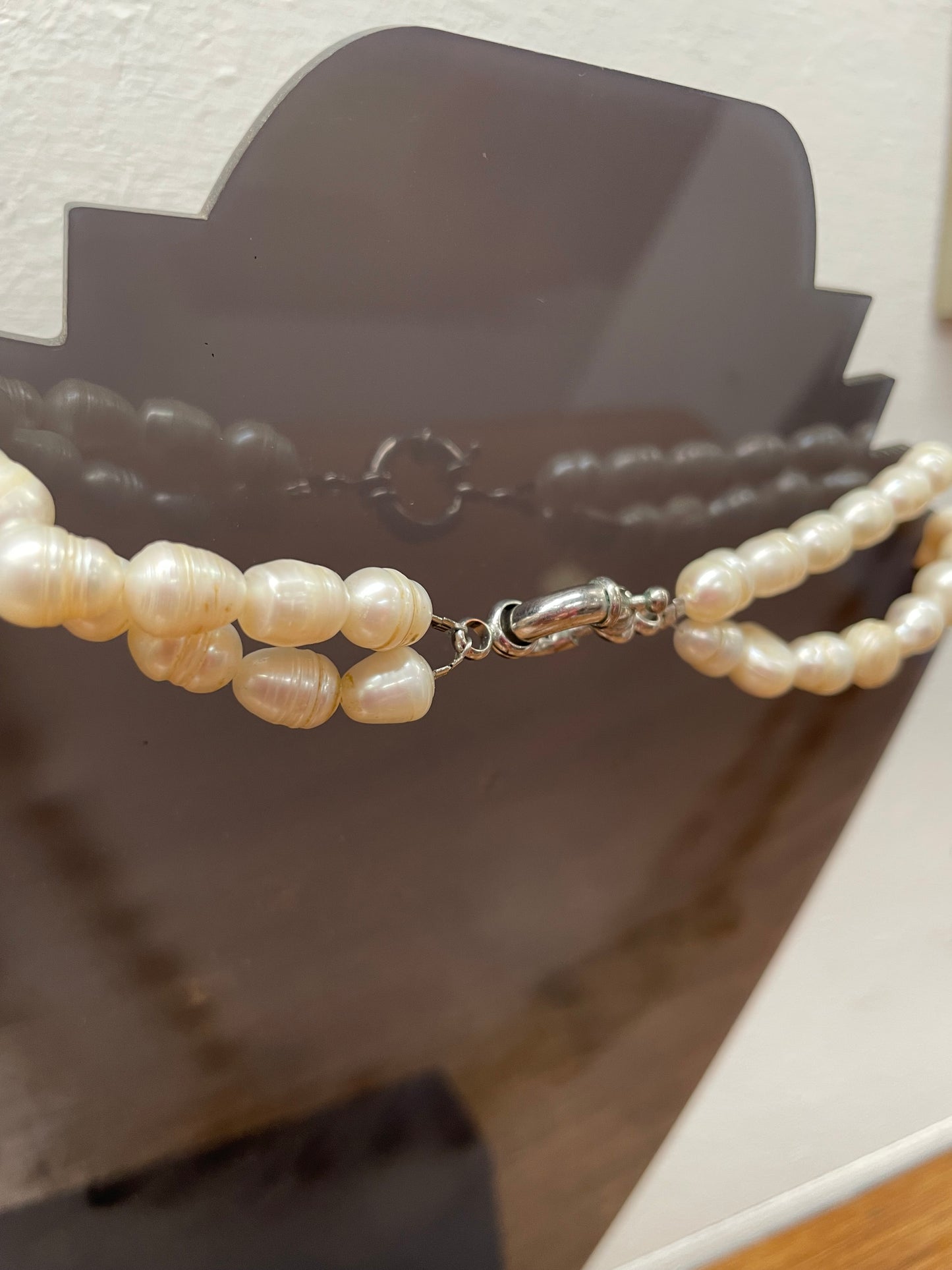 Stunning Murano Glass & Fresh Water Pearl Double Strand Necklace