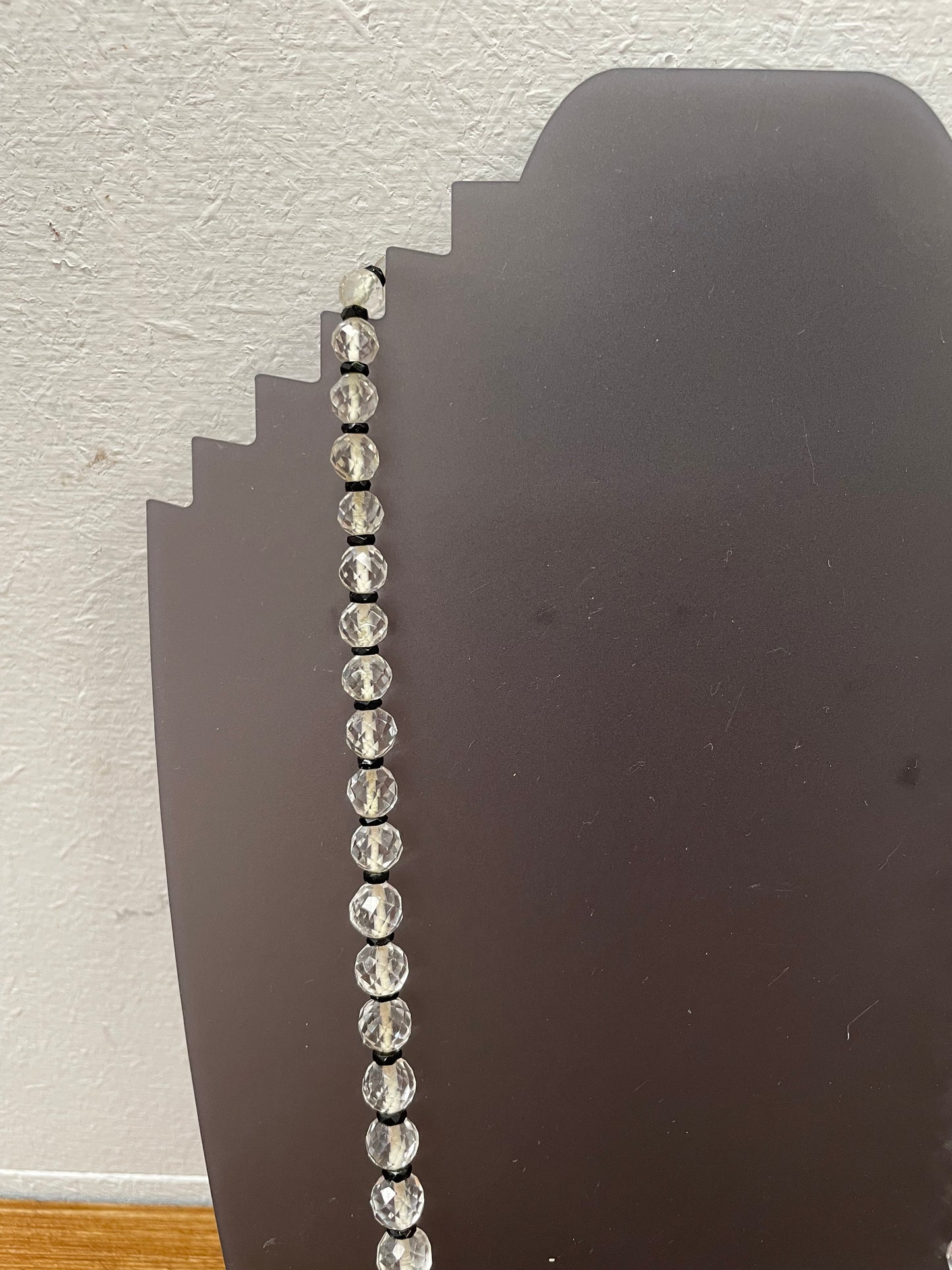 Stylish Vintage Art Deco Style Crystal & Jet Necklace