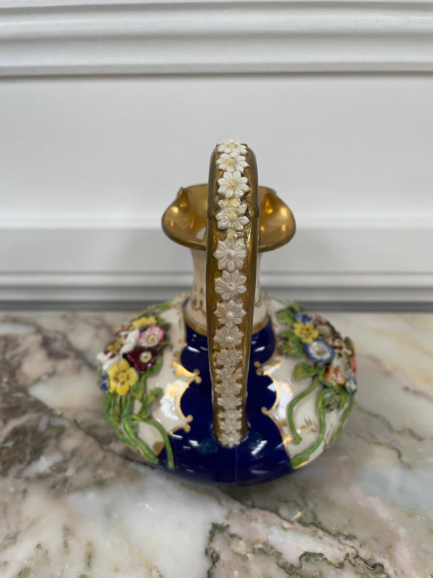 Bloor Derby Jug with Flowers In Relief