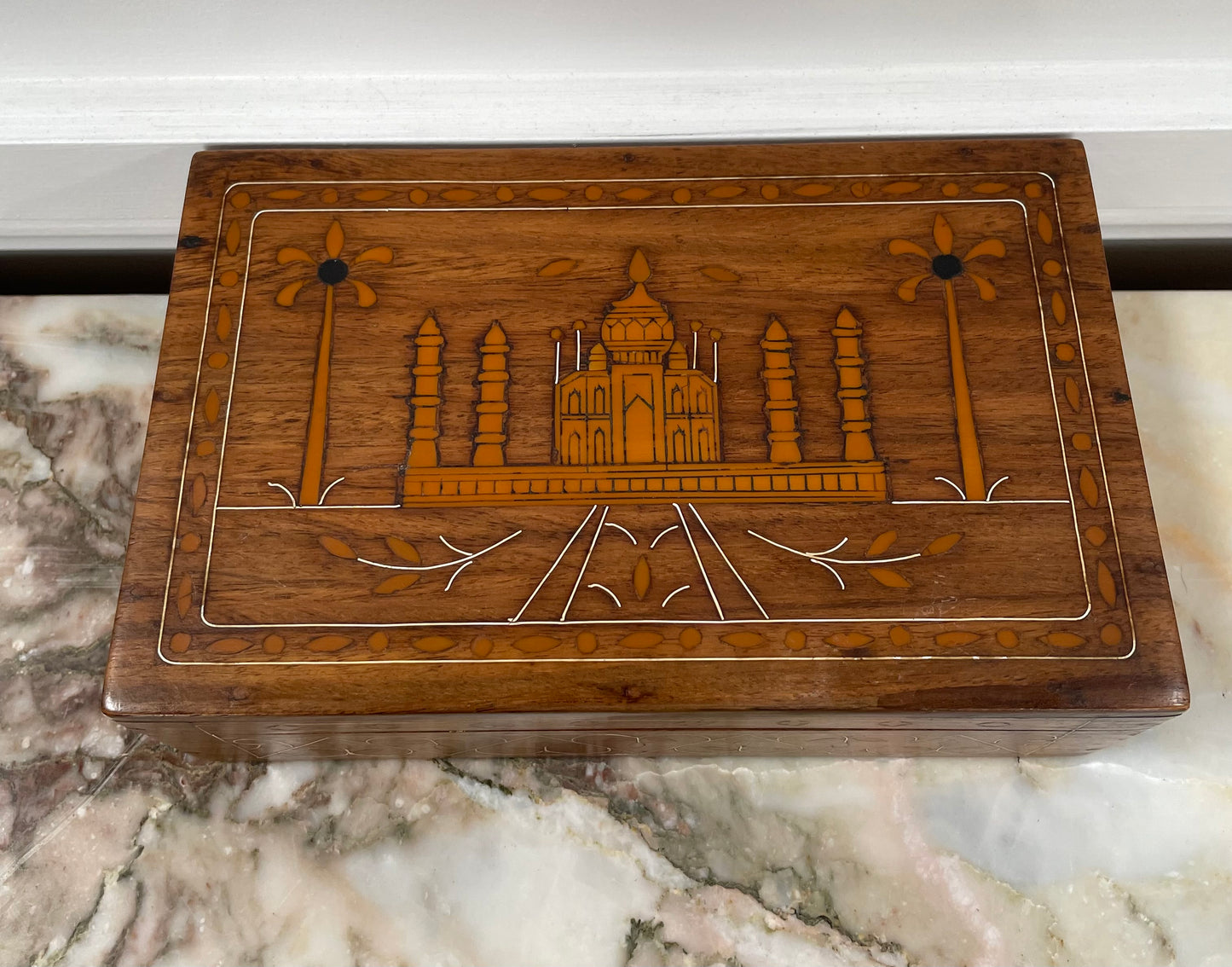 Inlaid Indian Camphor Wood Box