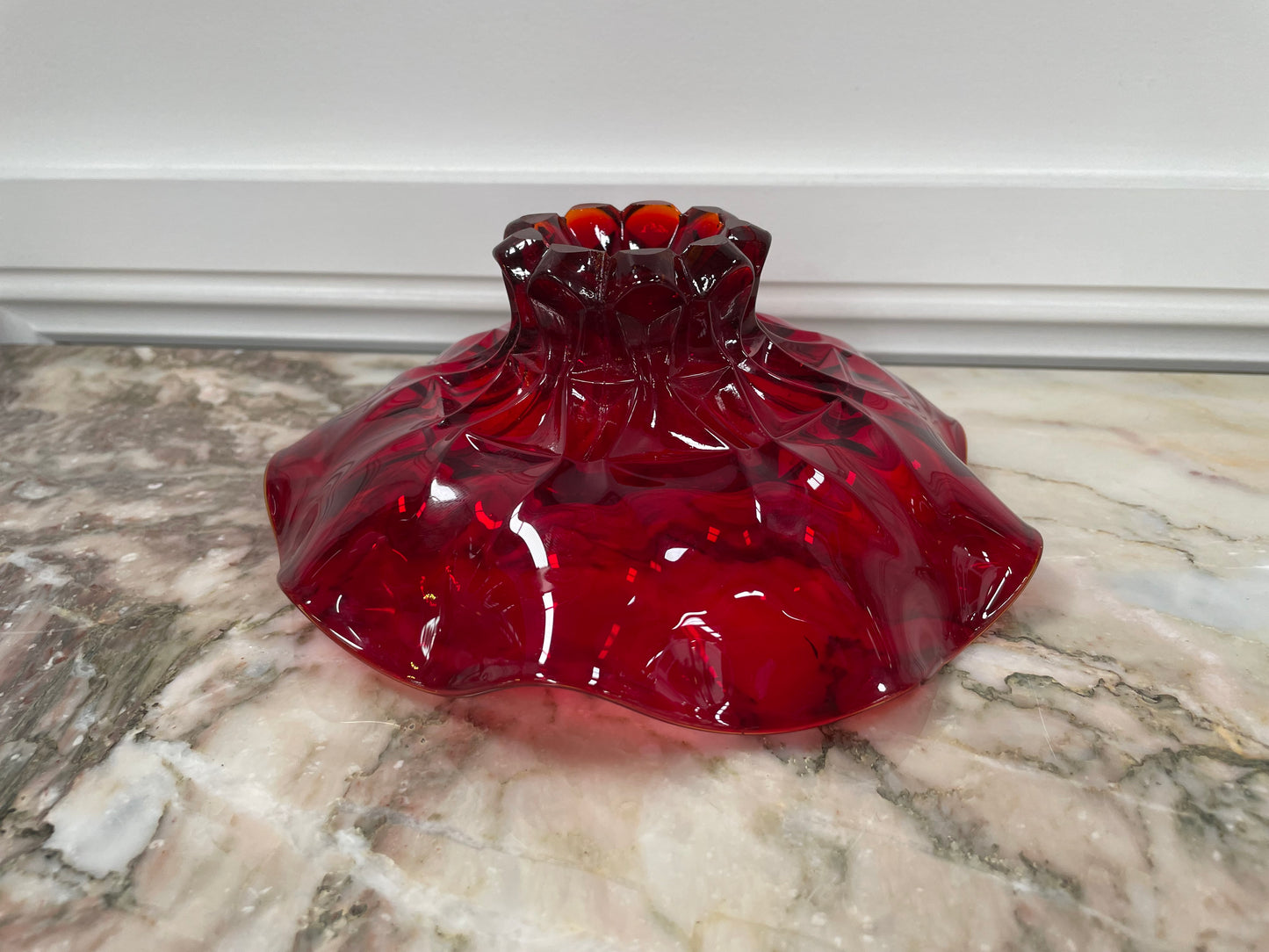 Vintage Red Glass Bowl