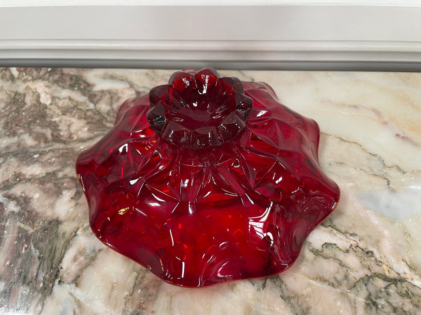 Vintage Red Glass Bowl