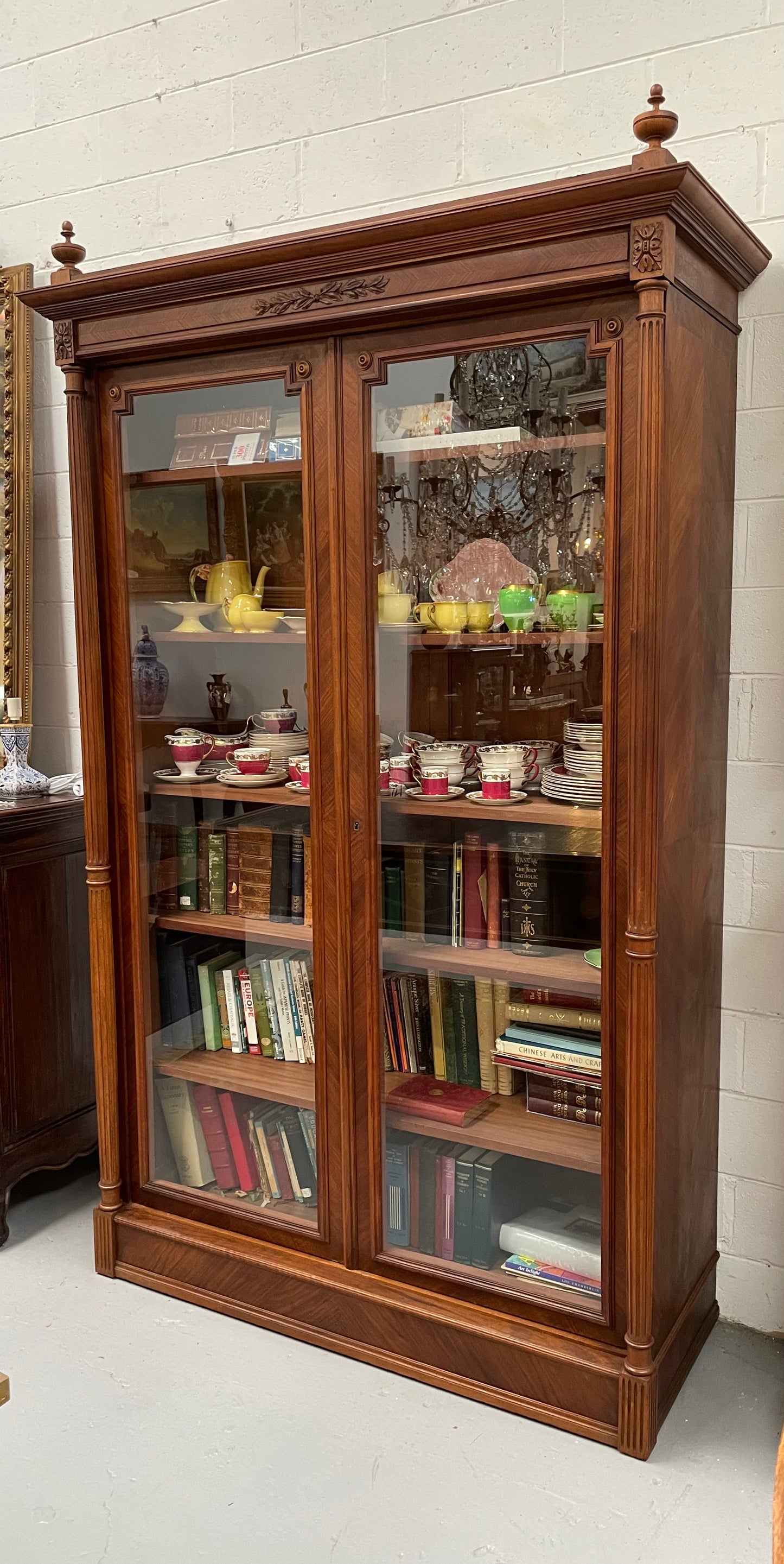 Elegant French Louis XVI Style Two Door Bookcase
