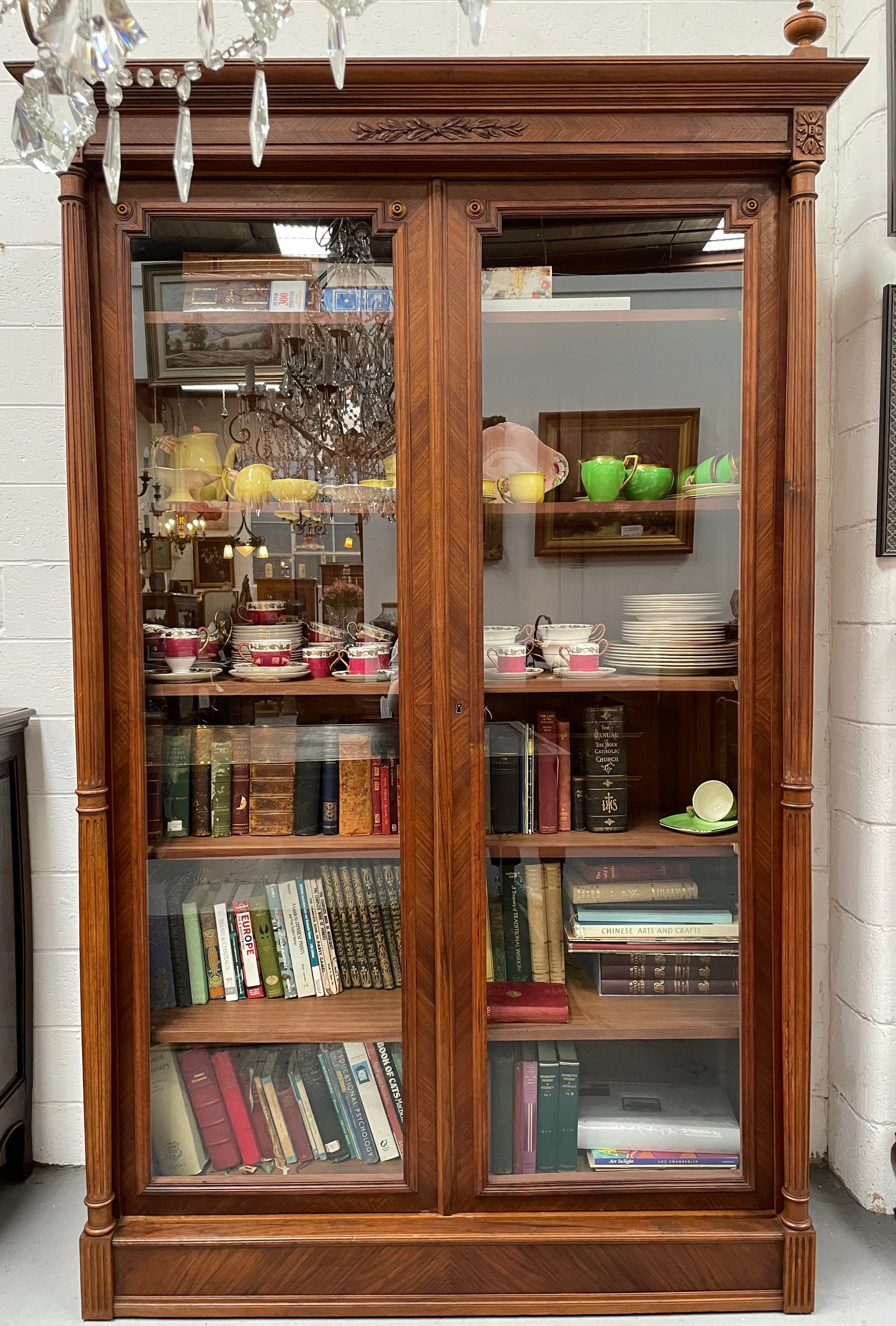 Elegant French Louis XVI Style Two Door Bookcase