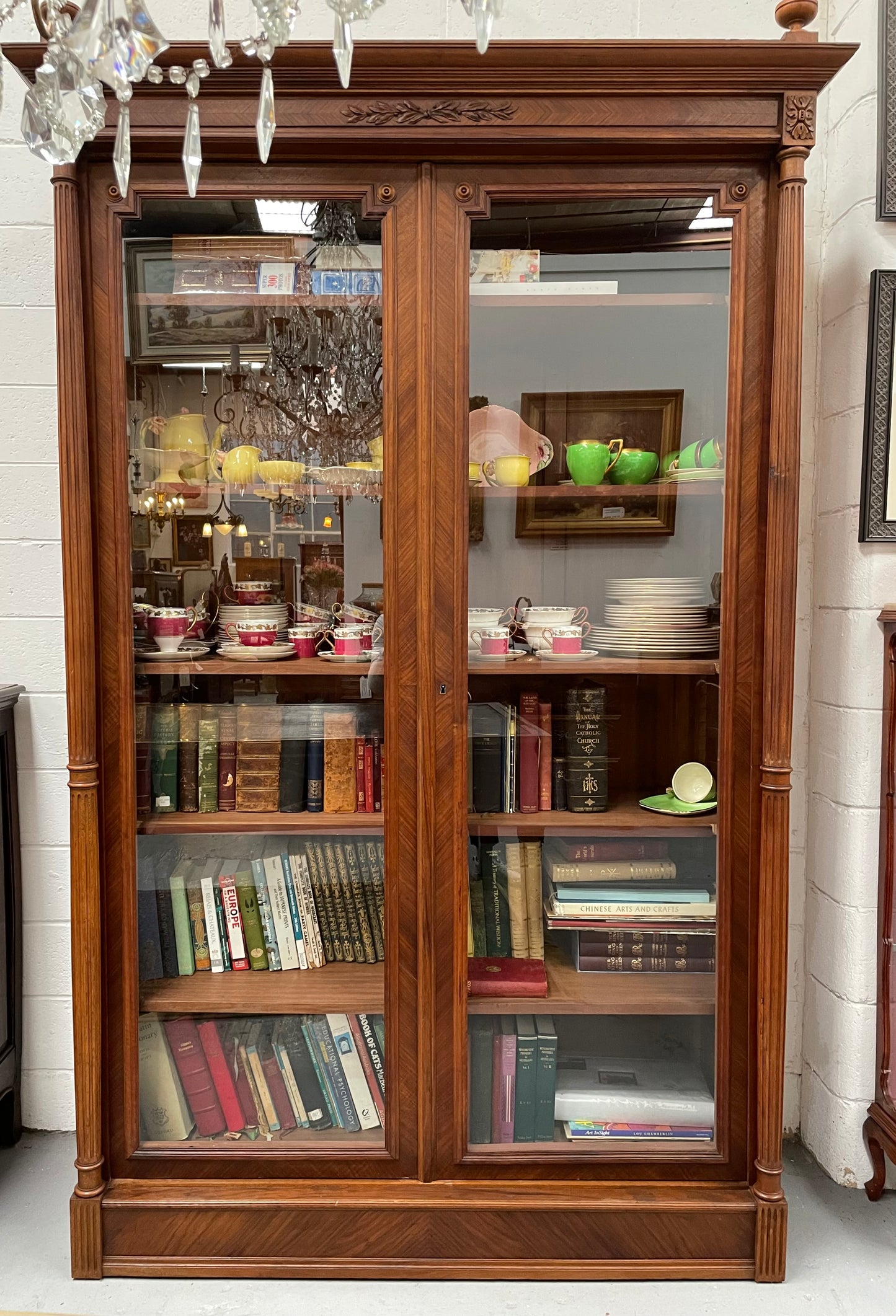 Elegant French Louis XVI Style Two Door Bookcase