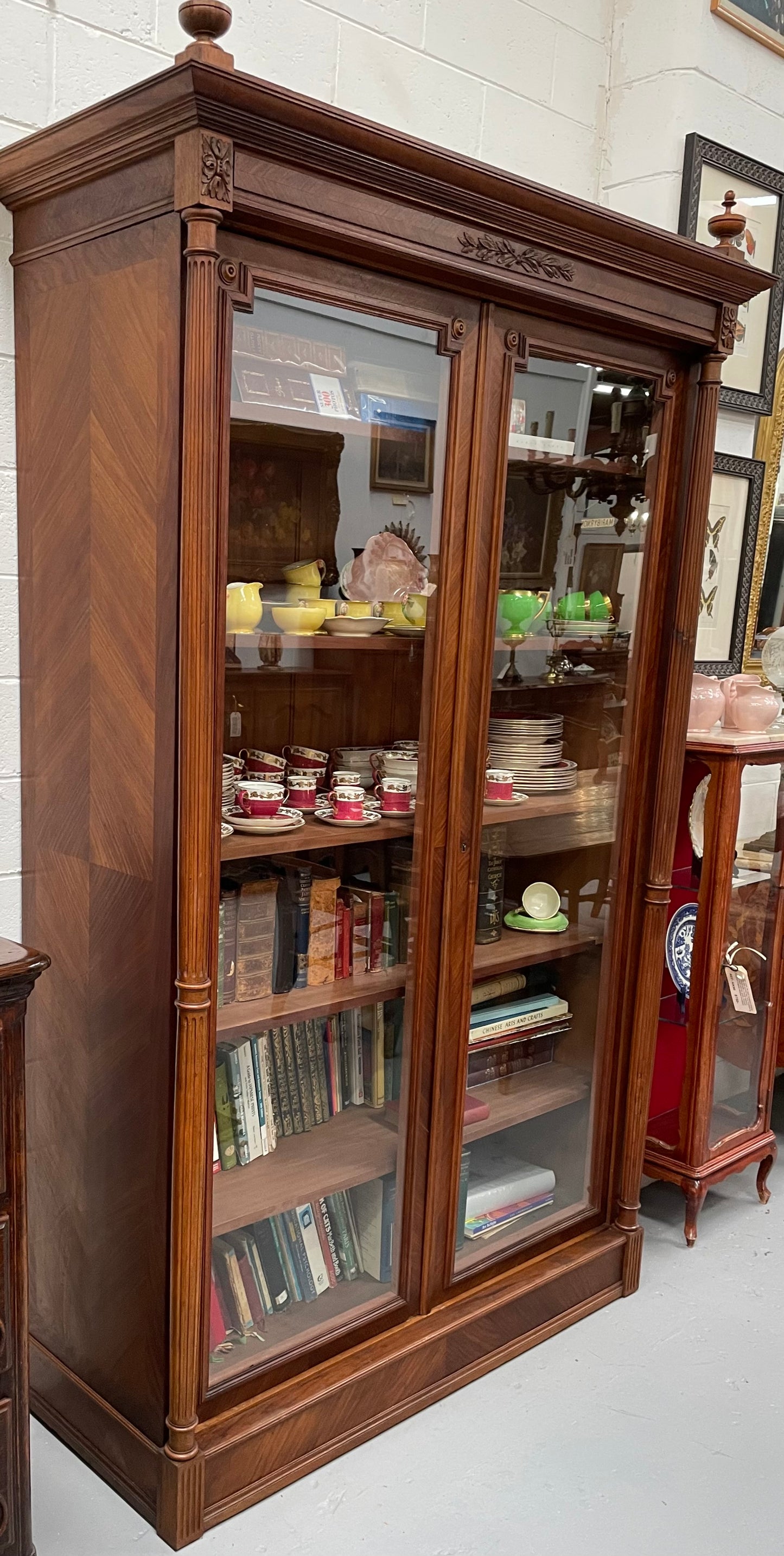 Elegant French Louis XVI Style Two Door Bookcase