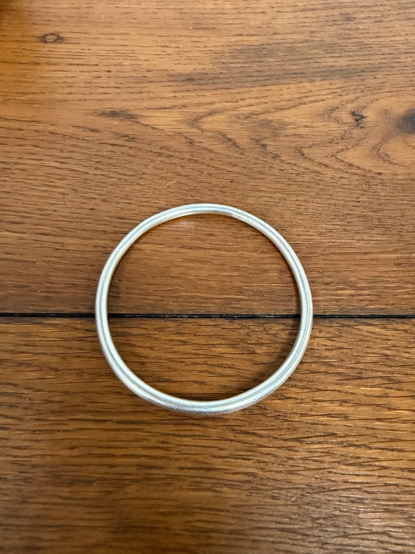 Vintage Heavy Plain Sterling Silver Bangle
