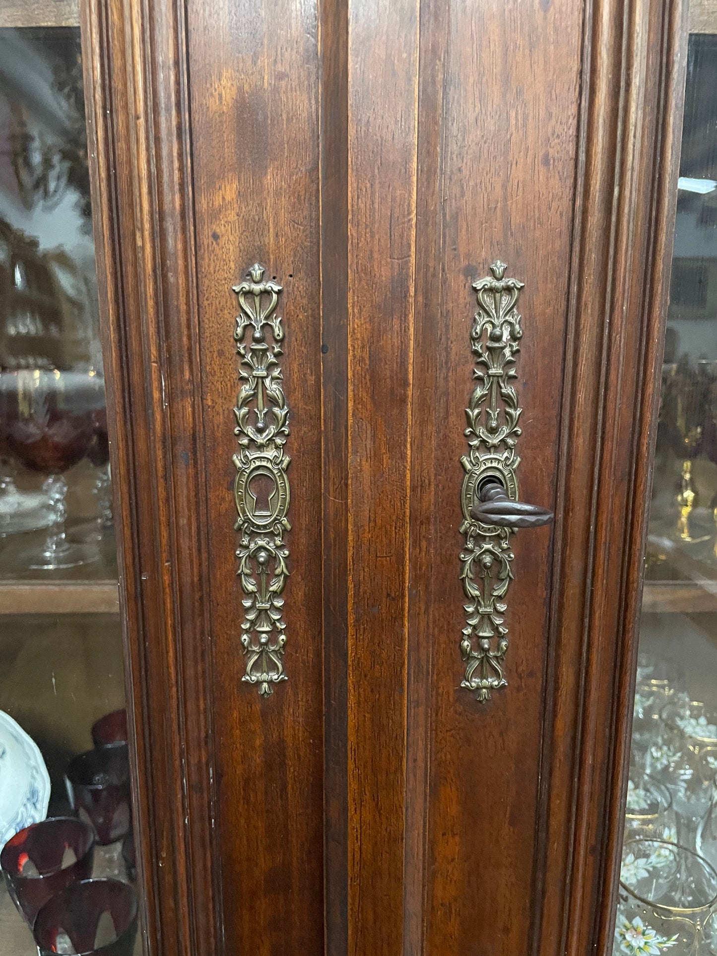 Grand French Walnut Louis XVI Style Two Door Bookcase