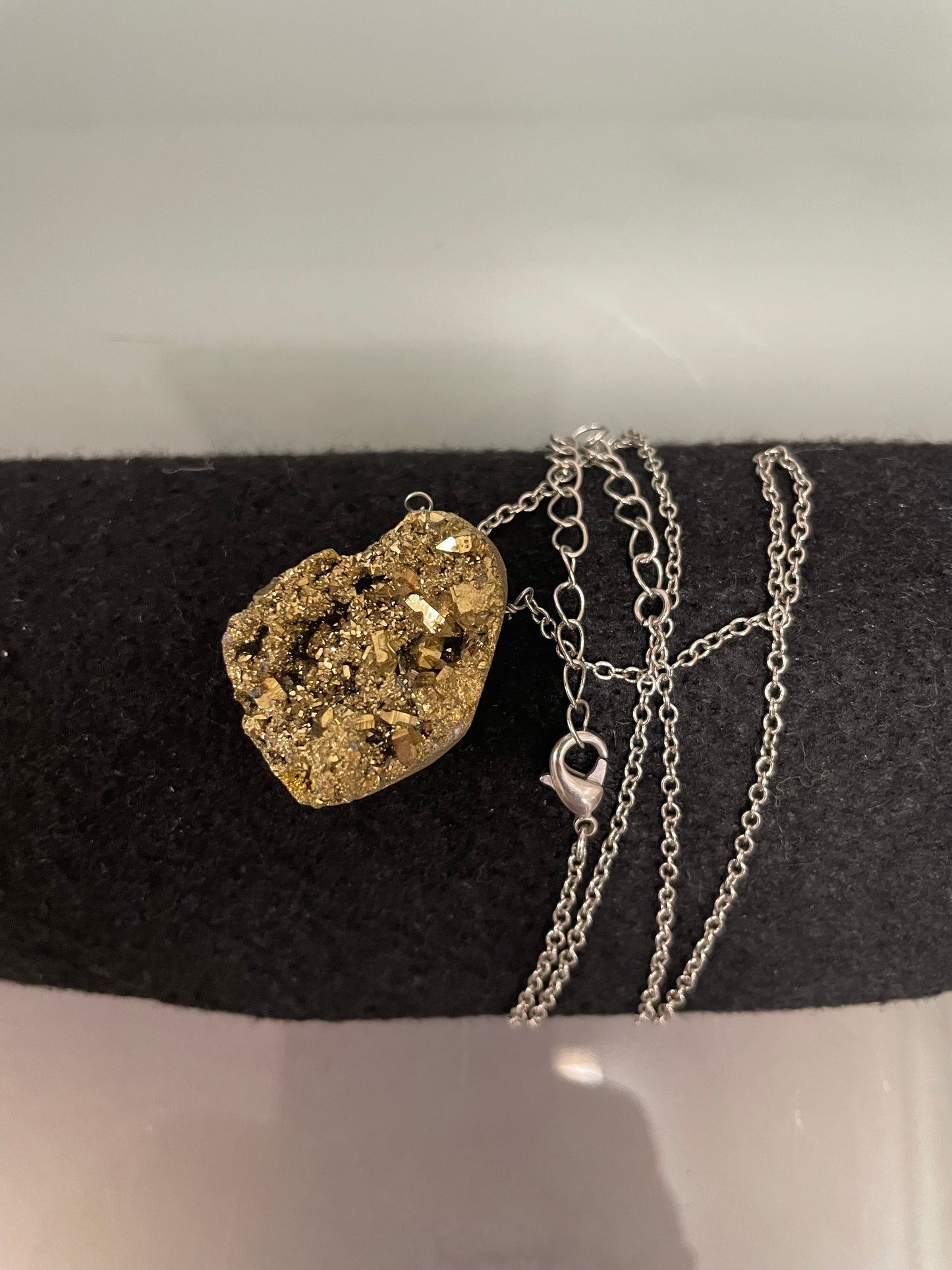 Vintage Pyrite Pendant with Chain