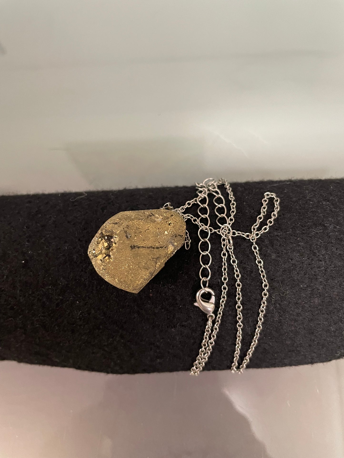 Vintage Pyrite Pendant with Chain