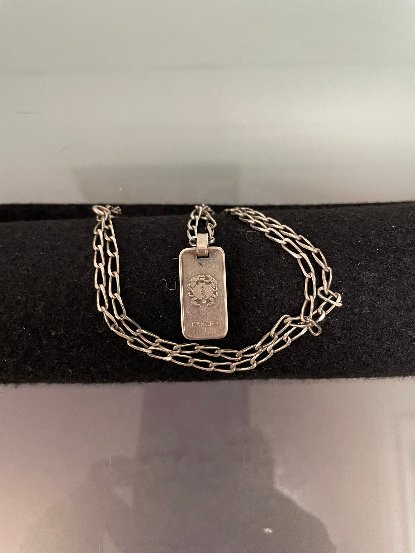 Vintage Zodiac 'Cancer' Sterling Silver Pendant/Chain