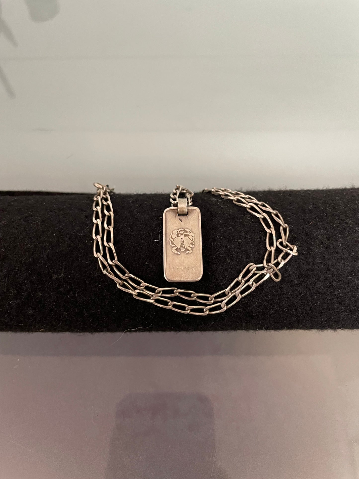 Vintage Zodiac 'Cancer' Sterling Silver Pendant/Chain