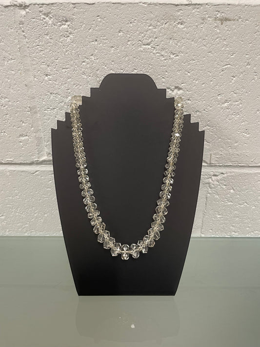 Antique Silver & Cut Crystal Necklace