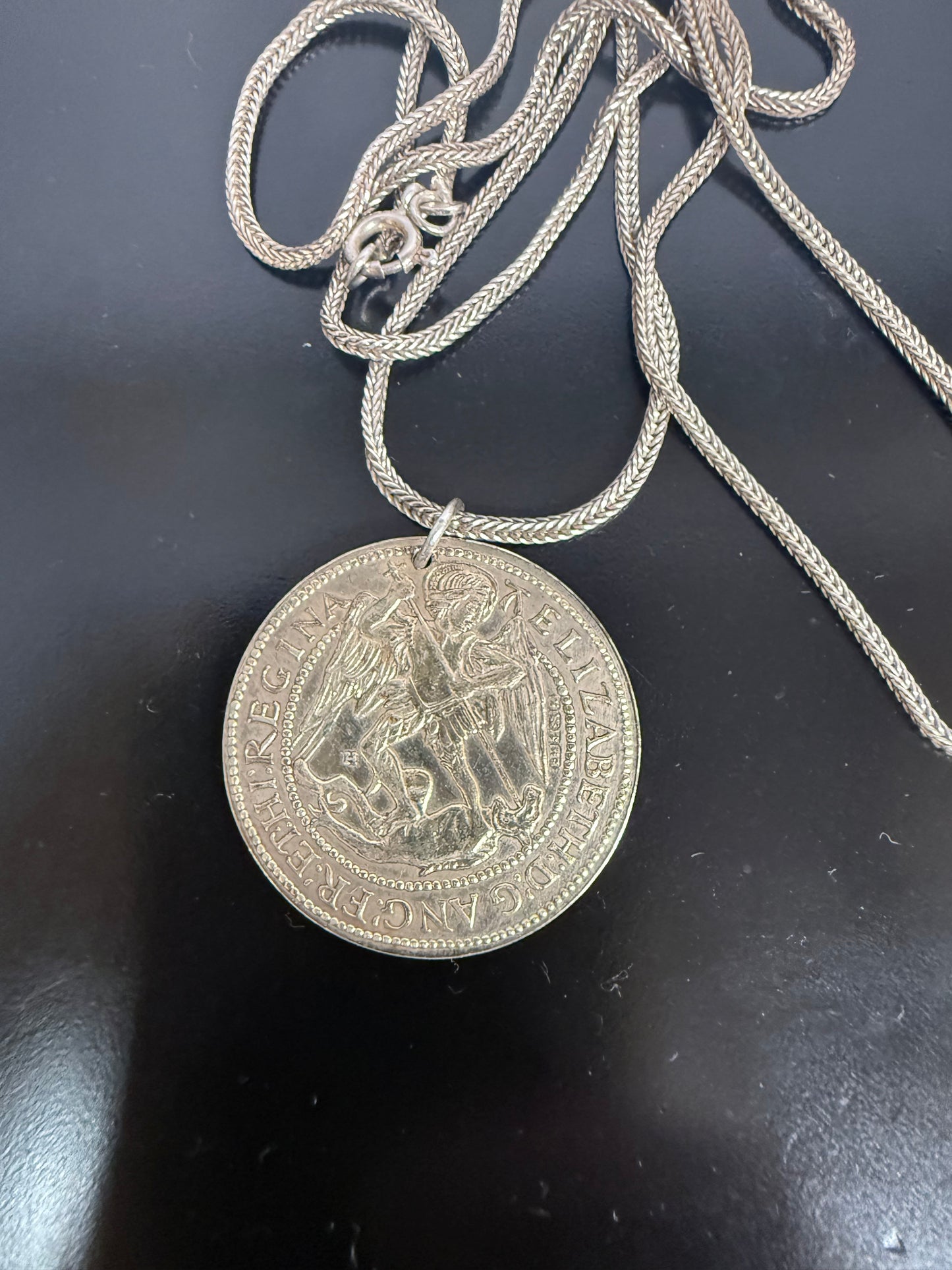 Vintage Silver Tudor Period Replica Coin On A Silver (925) Chain